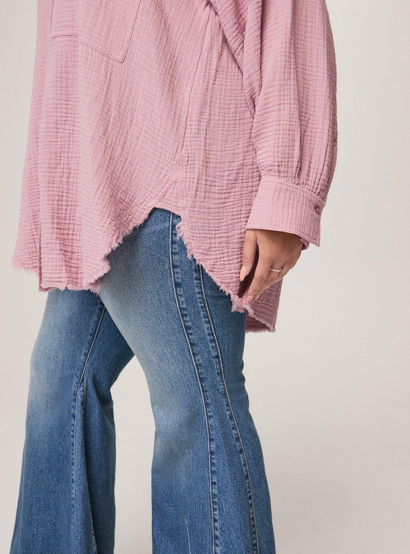 Festi Cotton Button-Up Relaxed Tunic, MAUVE SHADOWS, alternate