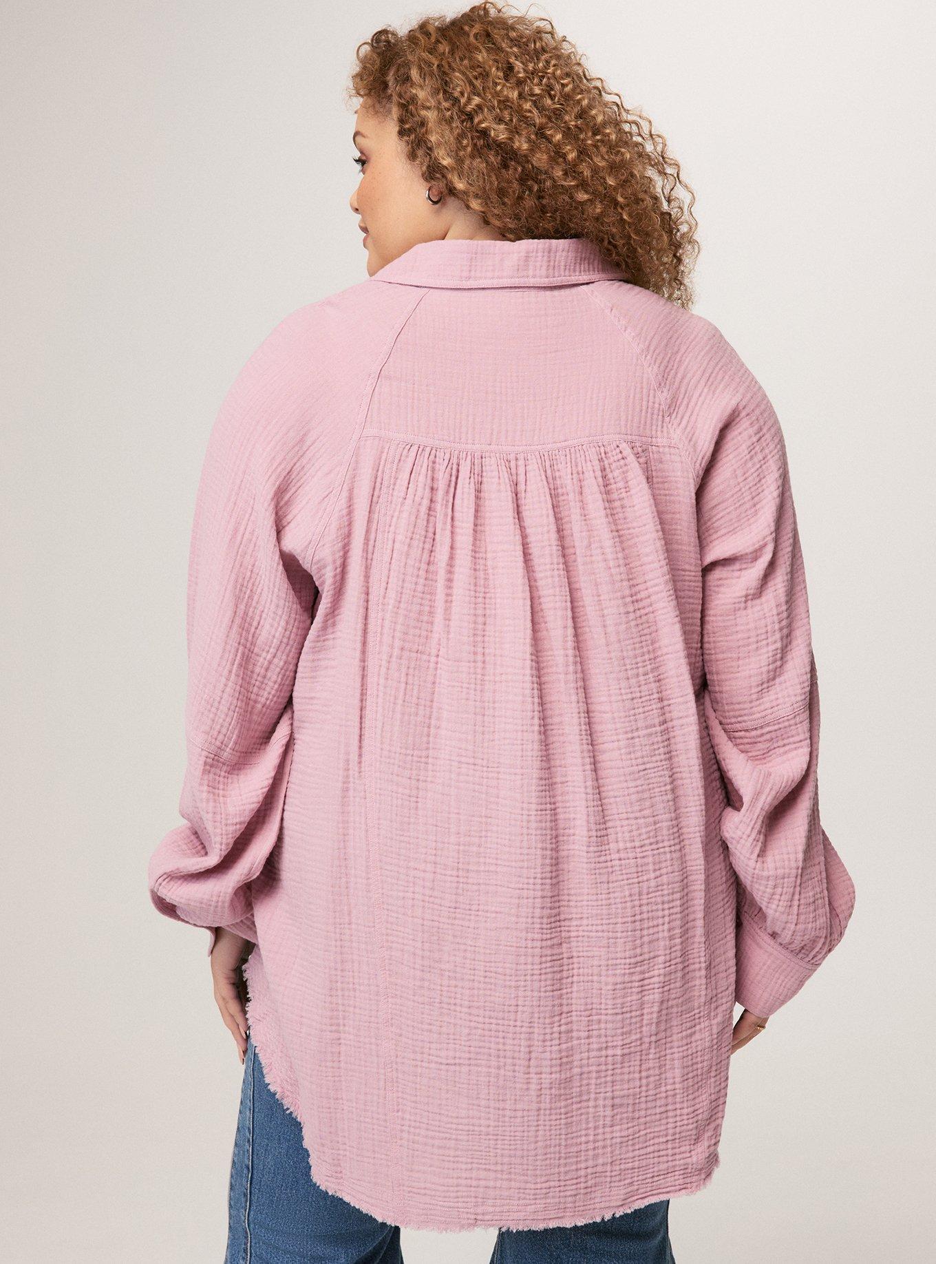 Festi Cotton Button-Up Relaxed Tunic, MAUVE SHADOWS, alternate