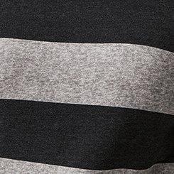 Drop Shoulder Crew Sweatshirt, DEEP BLACK HEATHER GREY STRIPE, swatch