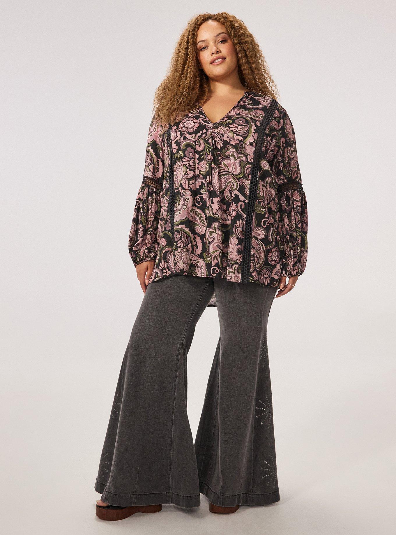 Festi Inset Gauze Tunic, PSYCHEDELIC PAISLEY BLACK, alternate