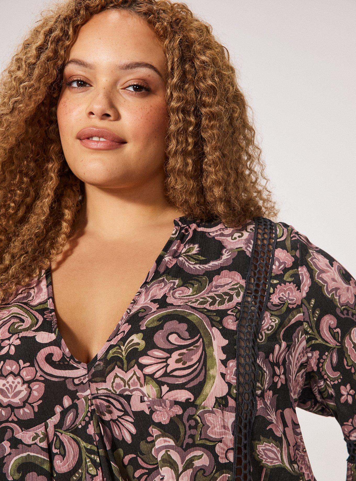 Festi Inset Gauze Tunic, PSYCHEDELIC PAISLEY BLACK, alternate