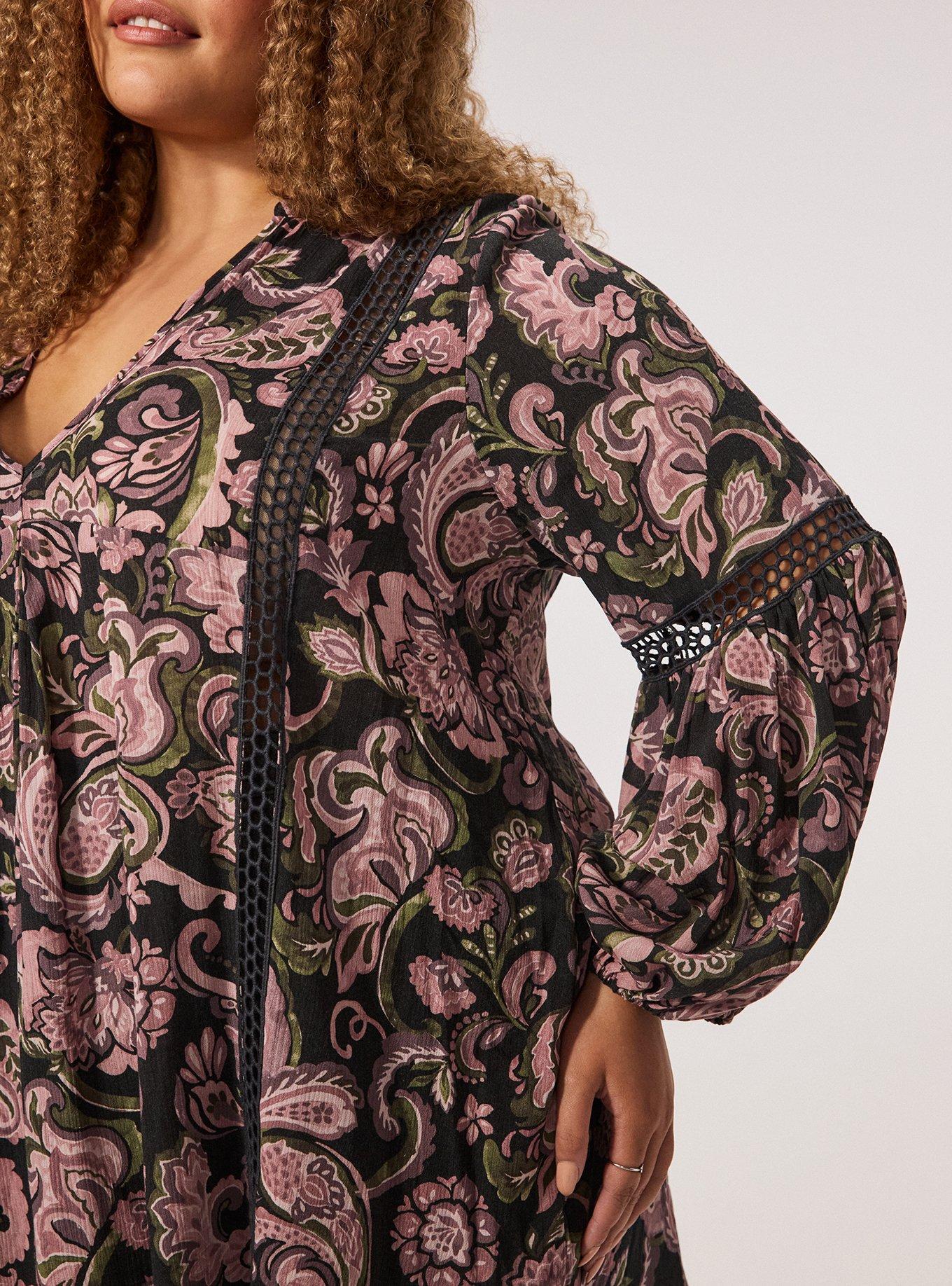 Festi Inset Gauze Tunic, PSYCHEDELIC PAISLEY BLACK, alternate