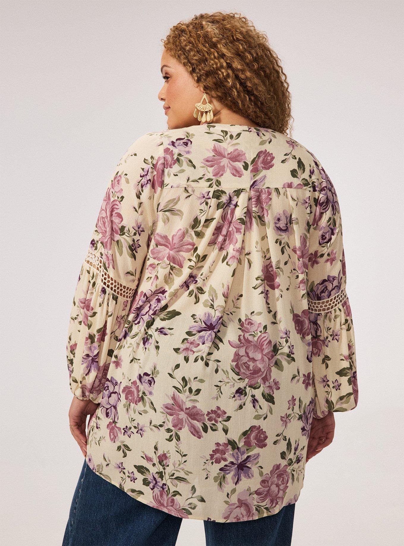 Festi Inset Gauze Tunic, ROSE FANTASY FLORAL MULTI, alternate