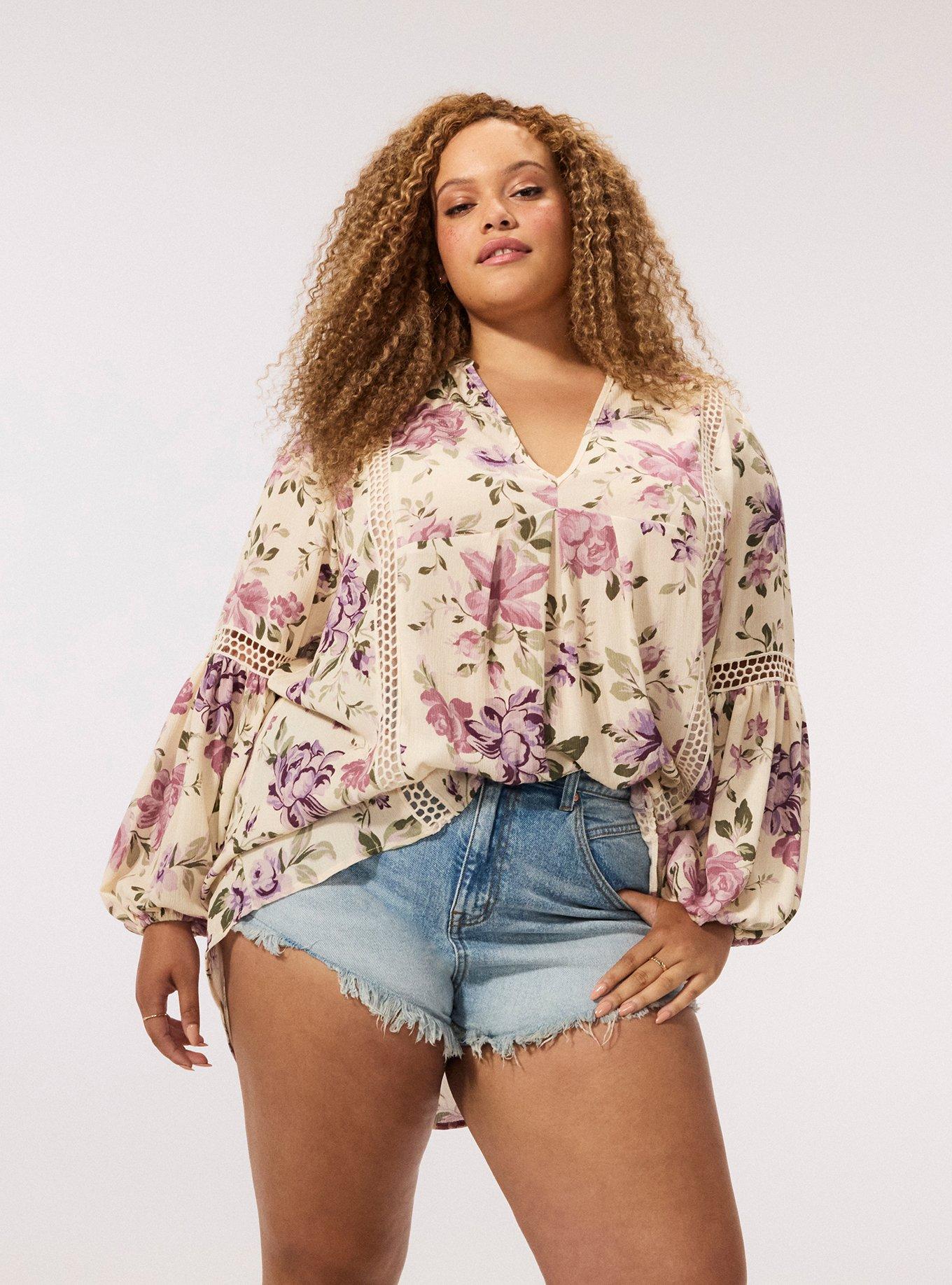 Festi Inset Gauze Tunic, ROSE FANTASY FLORAL MULTI, alternate