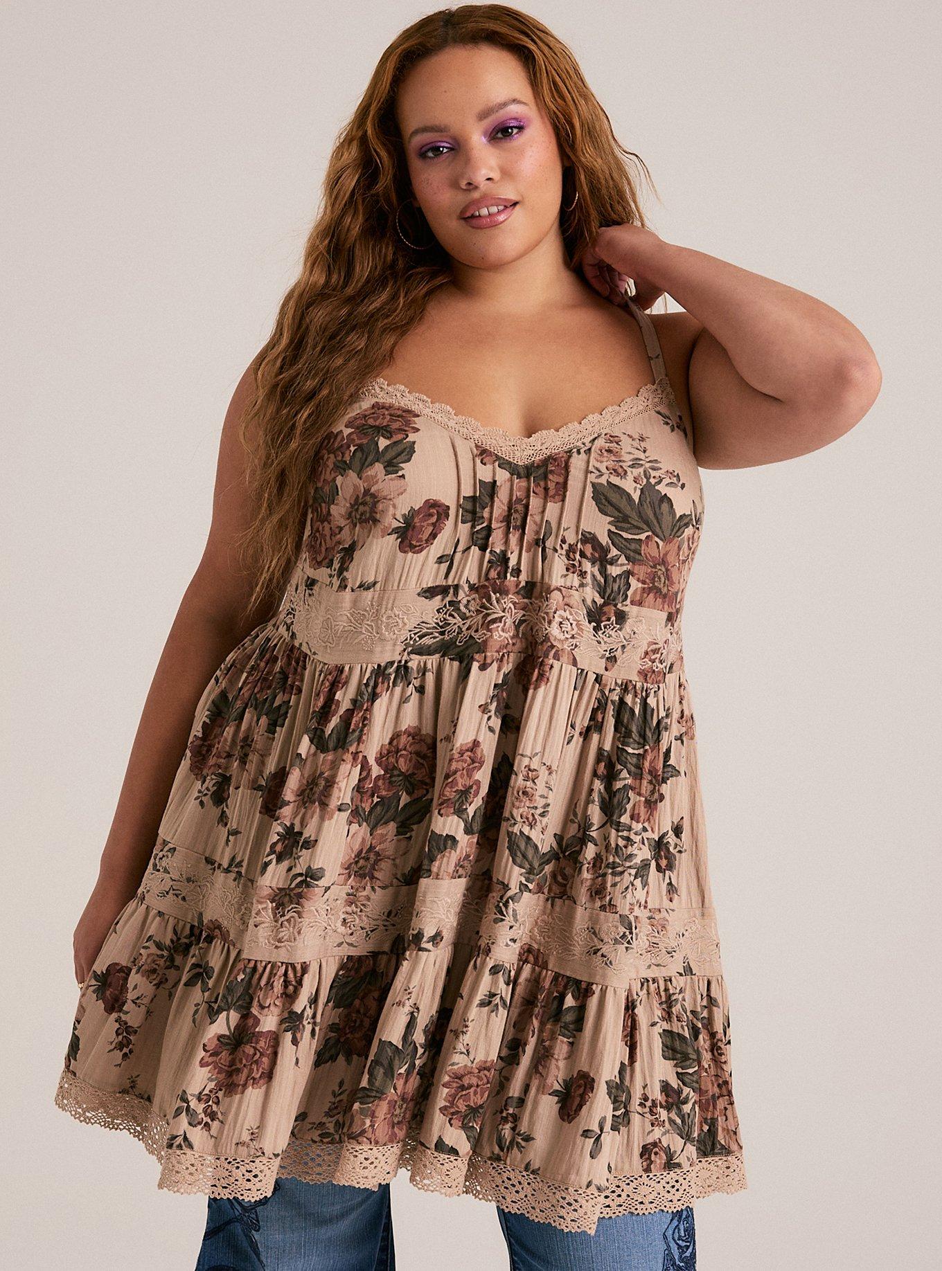 Festi Tiered Mini Dress, TWINE FLORAL TEA, alternate