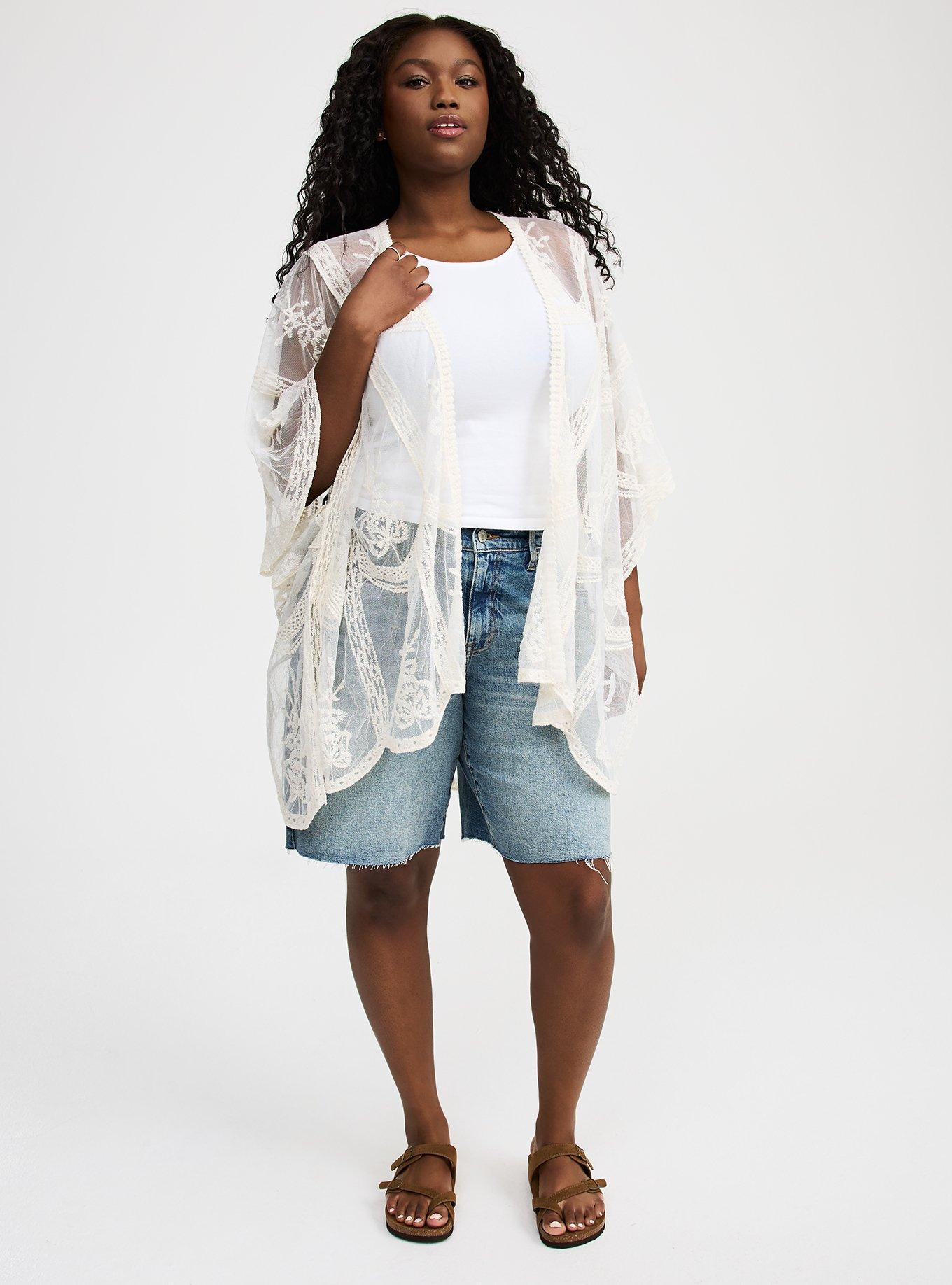 Mesh Embroidered Ruana