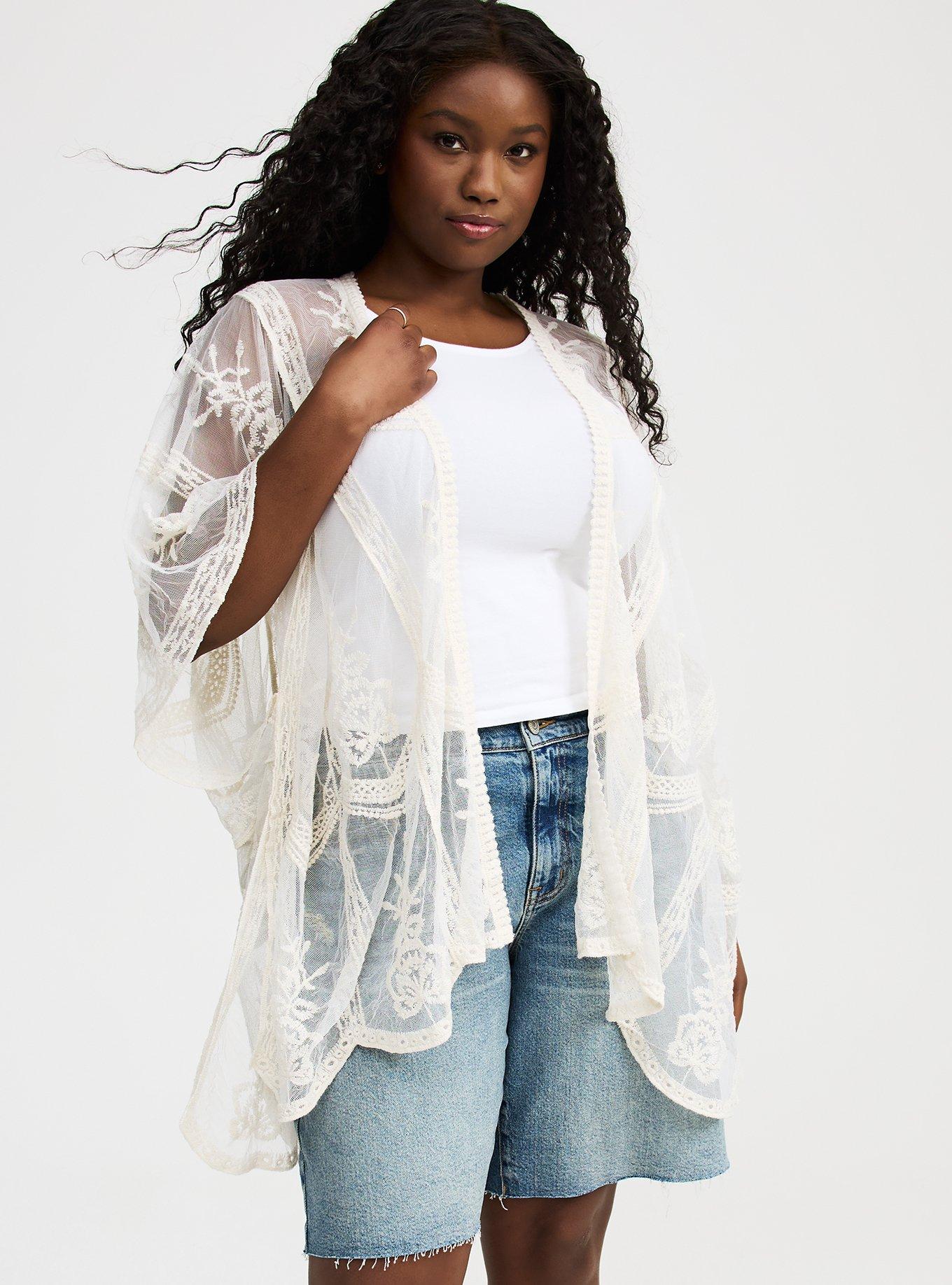 Mesh Embroidered Ruana