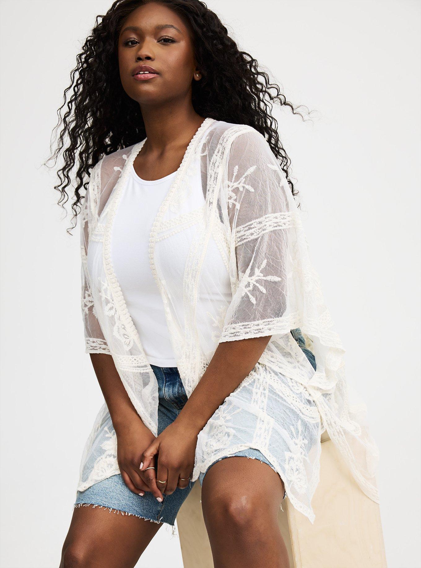 Mesh Embroidered Ruana