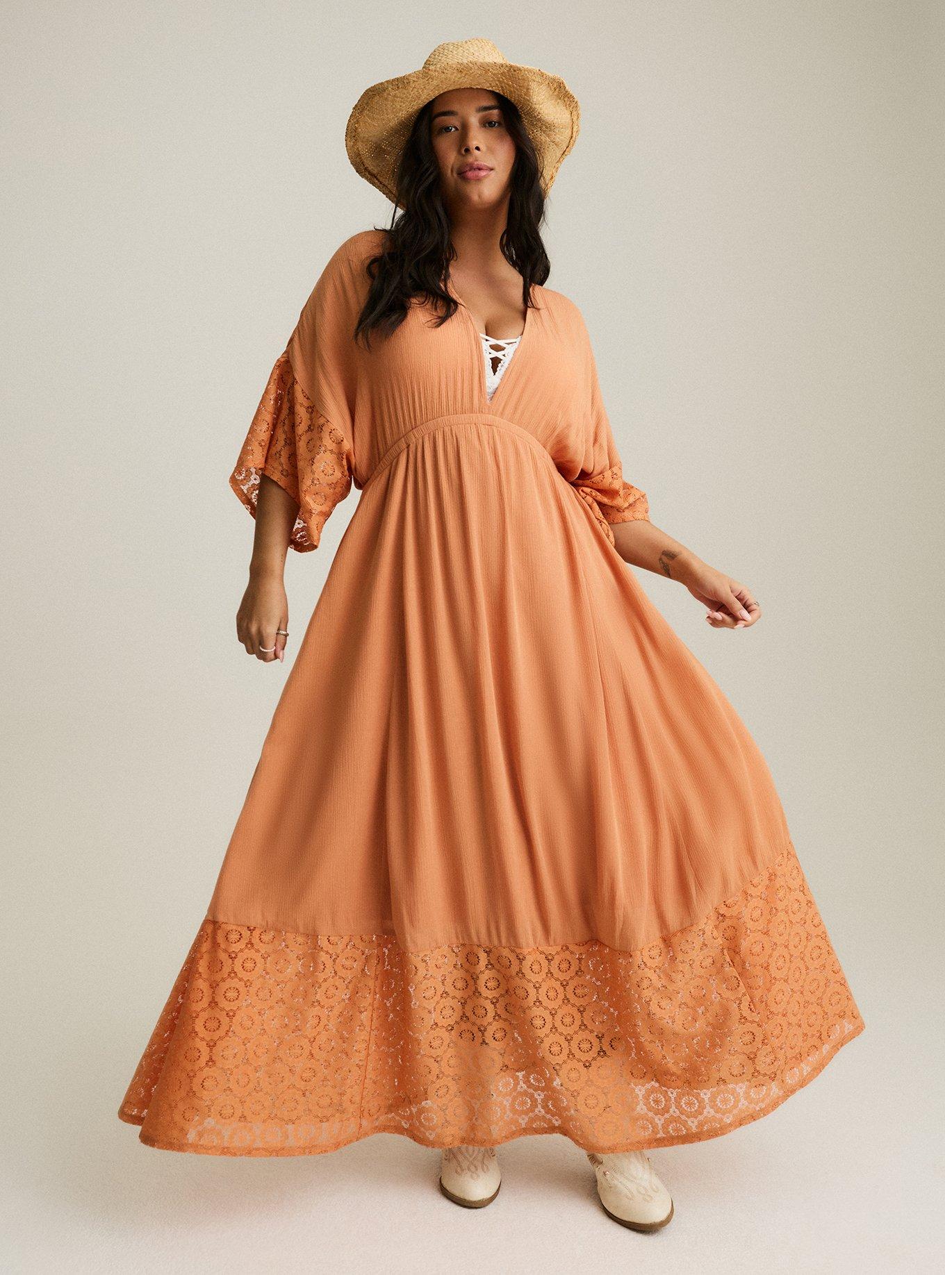 Festi Lace Trim Maxi Dress