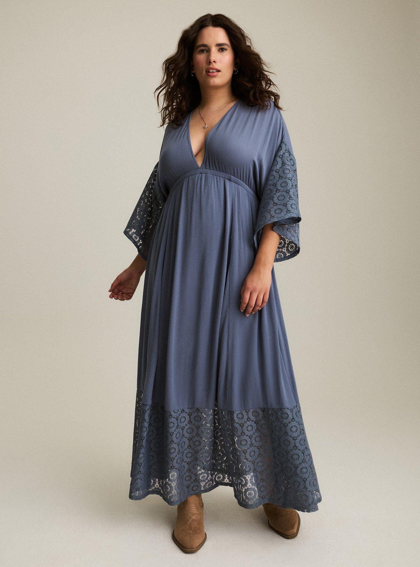 Plus Size - Festi Lace Trim Maxi Dress - Torrid