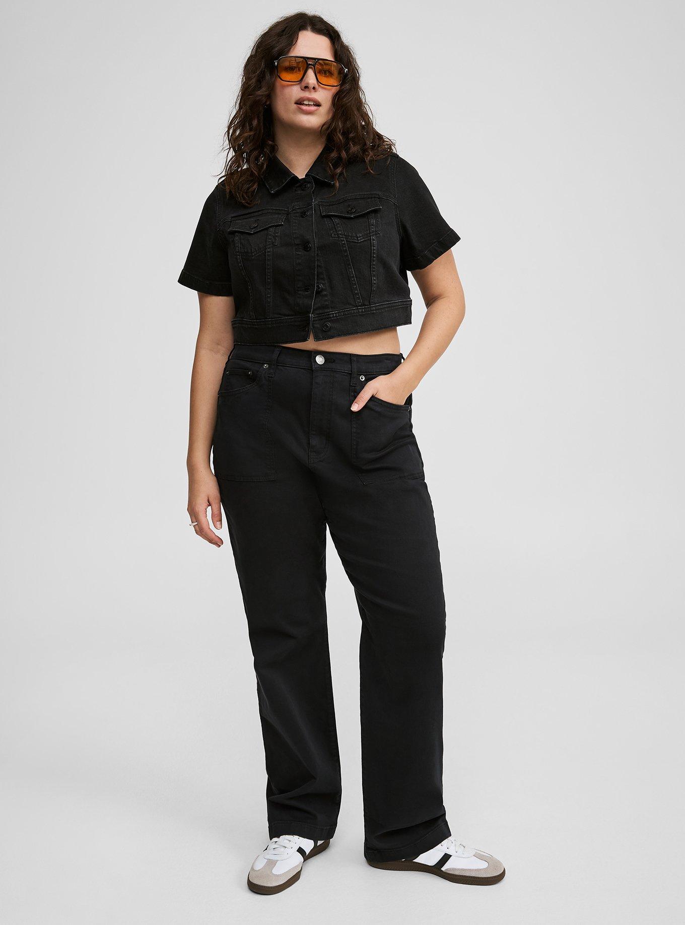 Short Sleeve Cropped Trucker Jacket