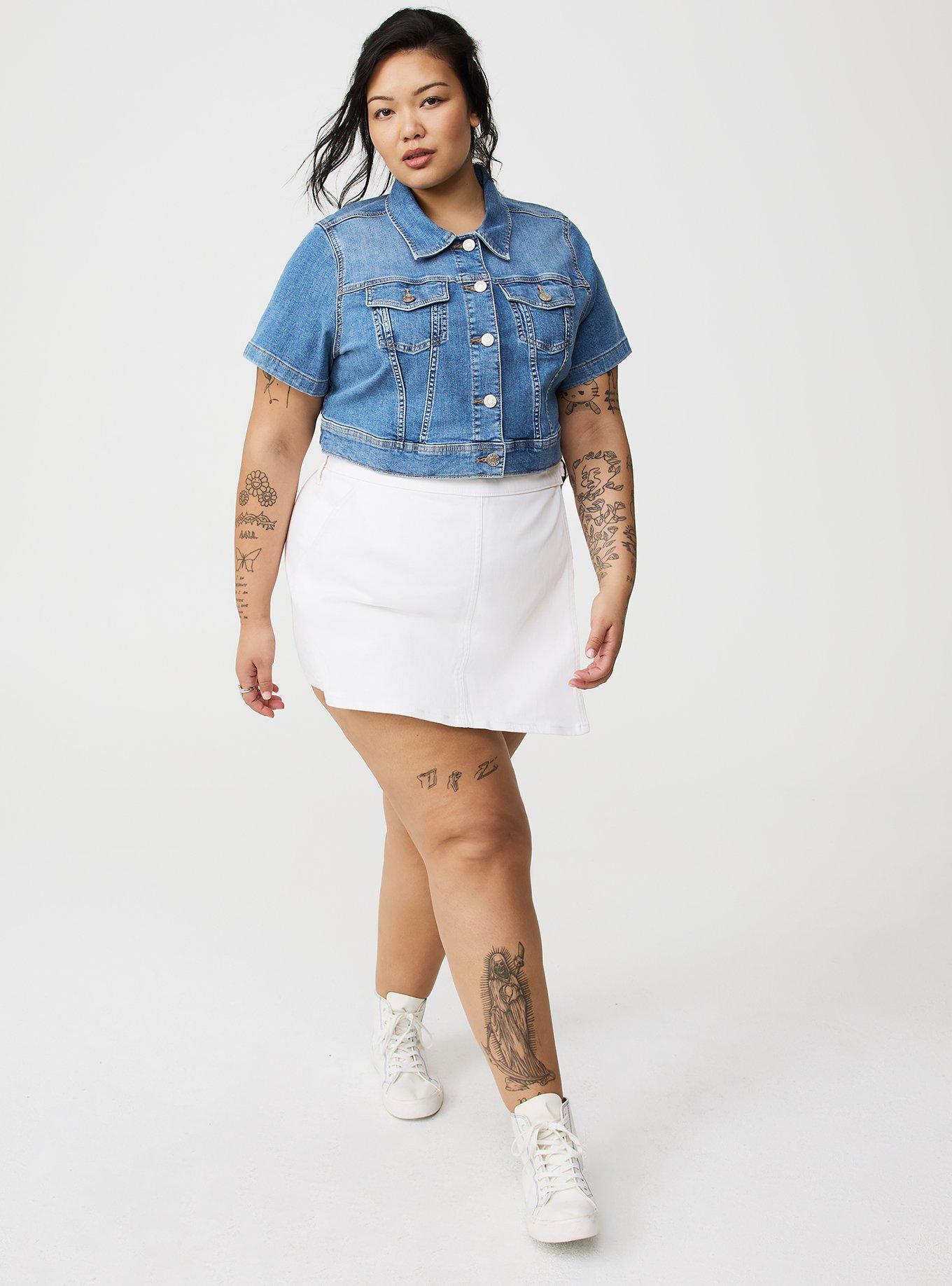 Short Sleeve Cropped Trucker Jacket