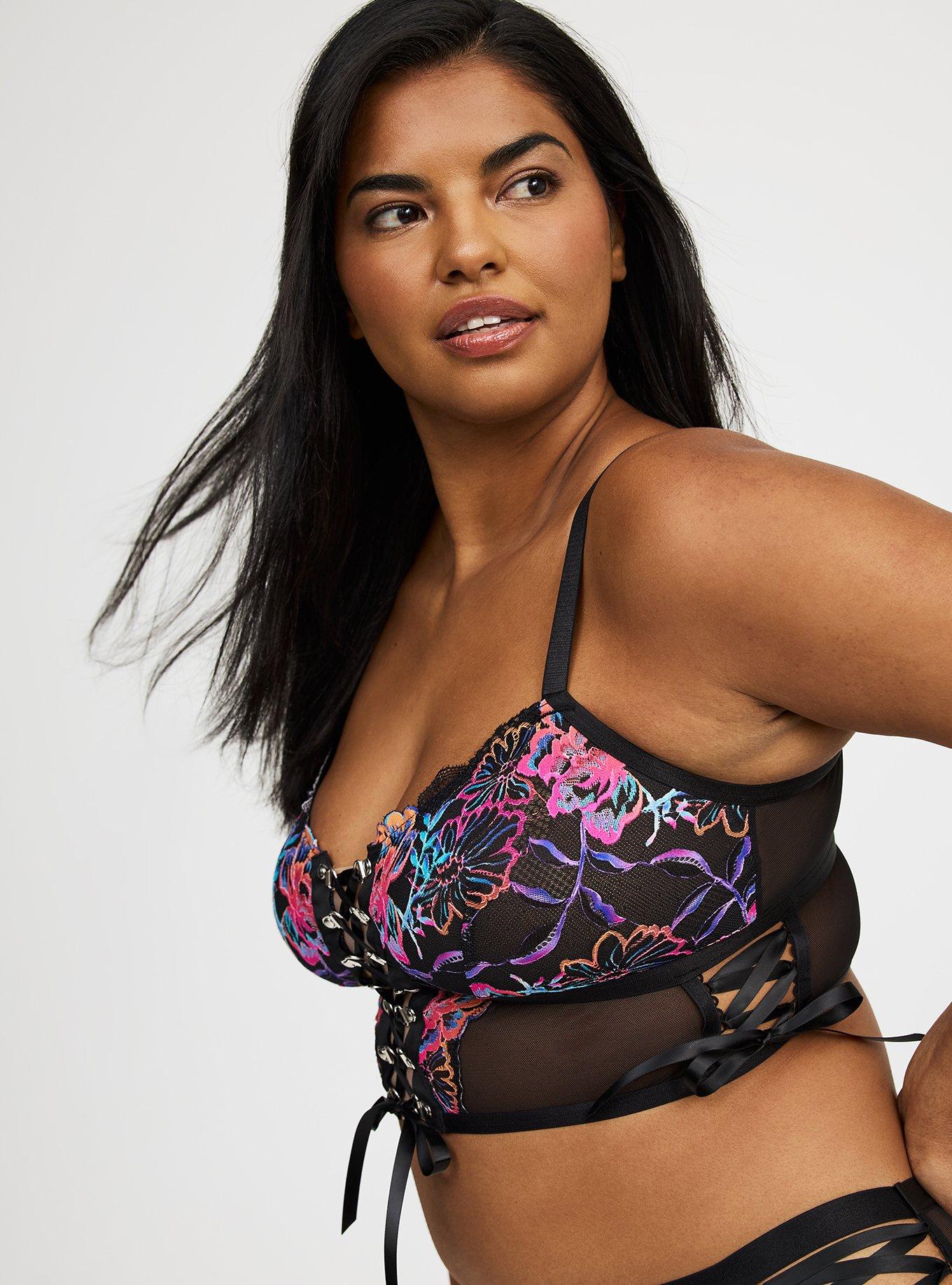 Lace-Up Longline Wire-Free Bralette