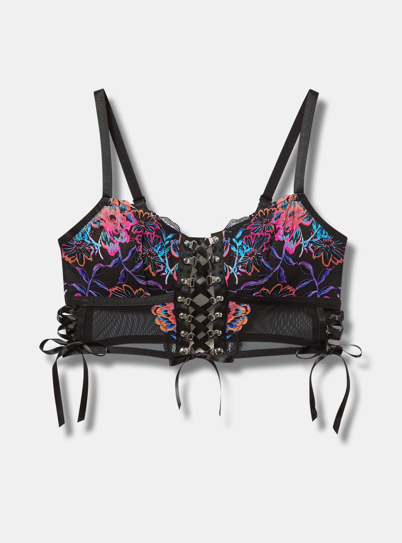 Lace-Up Longline Wire-Free Bralette