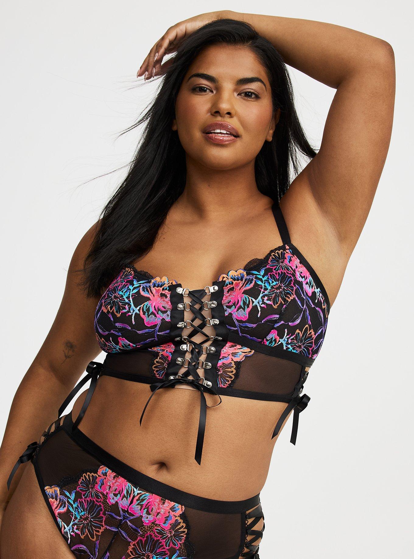 Lace-Up Longline Wire-Free Bralette