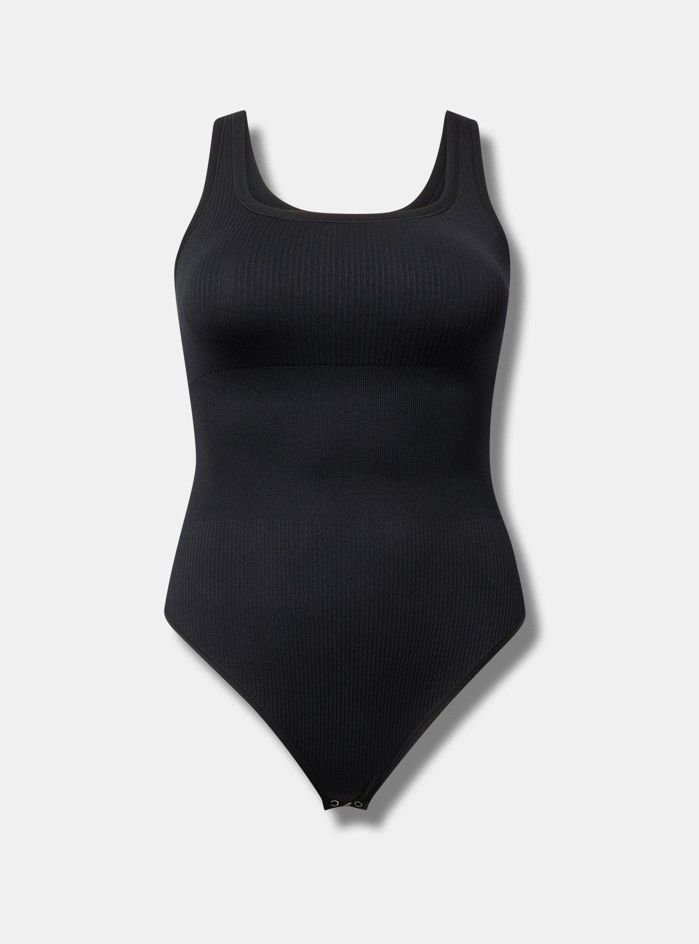Lightly Lined Seamless Rib Square Bodysuit