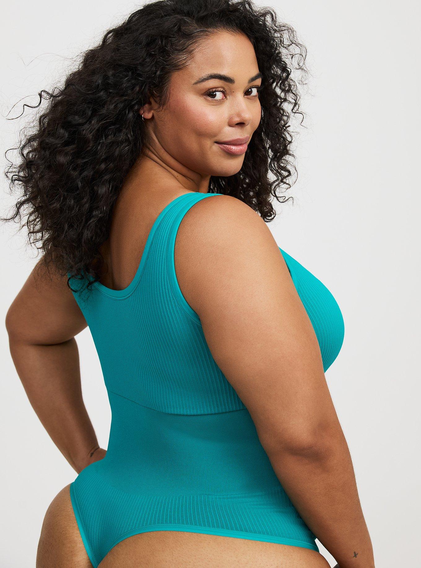 Lightly Lined Seamless Rib Square Bodysuit