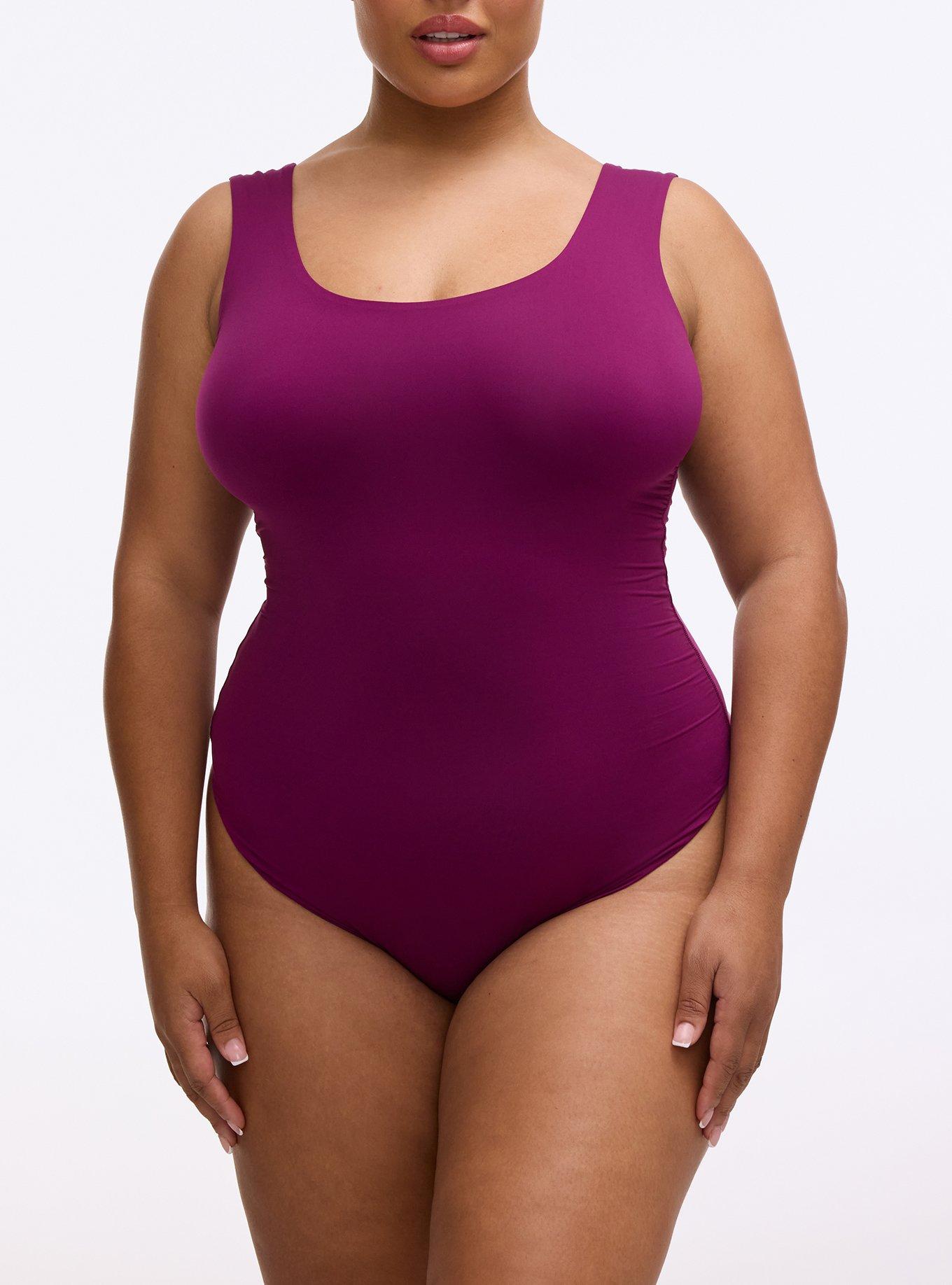 Butter Soft Micro Thong Bodysuit, PLUM CASPIA, alternate