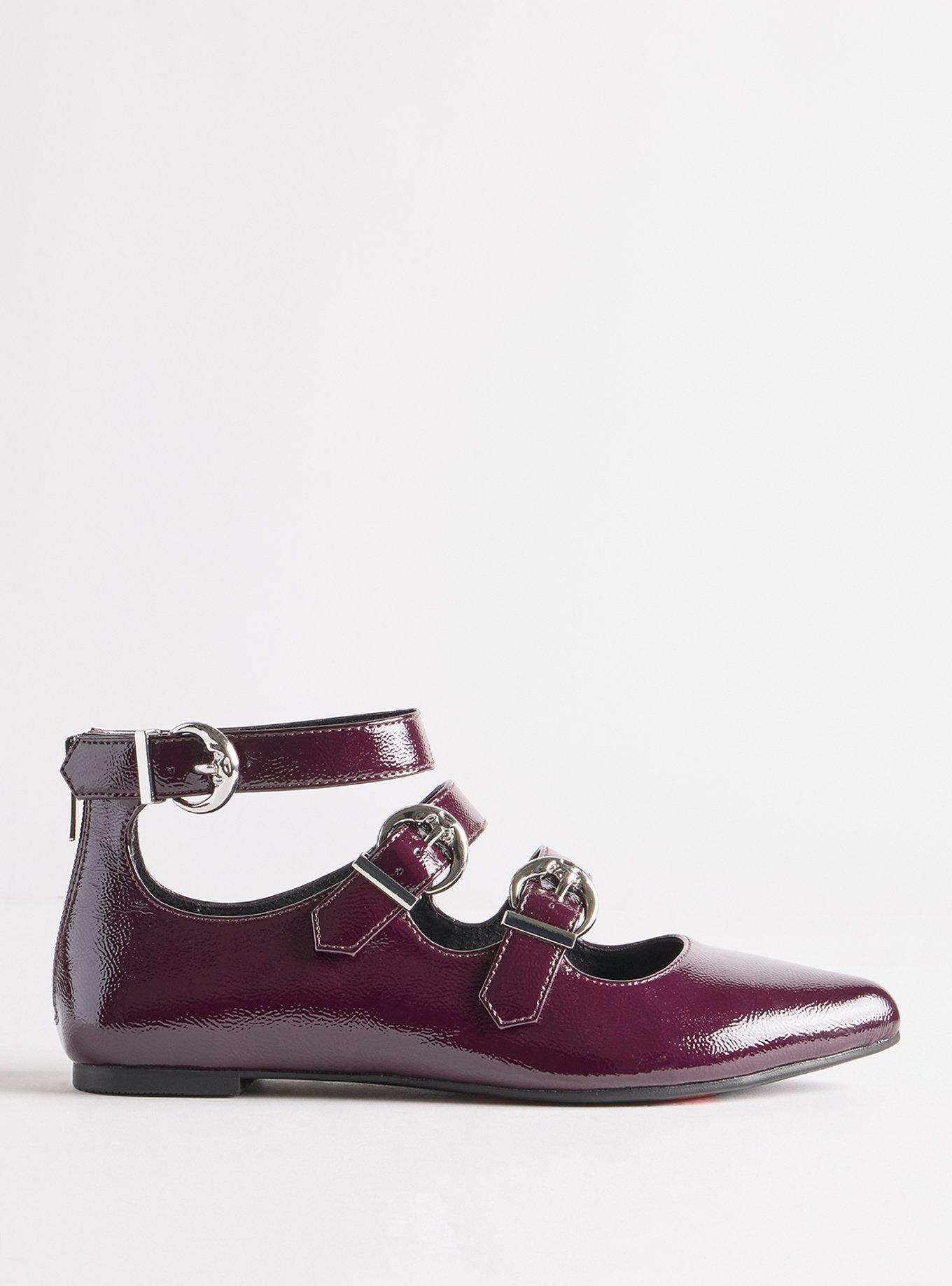Buckle Pointed Toe Flat (WW), WINE, alternate