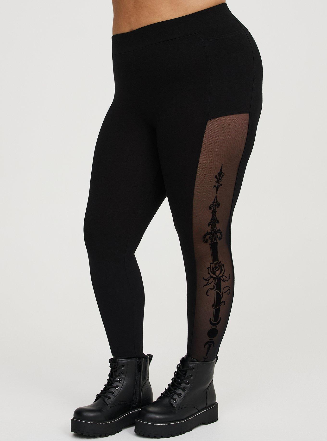 Plus Size Nightfall Mesh Inset Pocket Legging, NIGHTFALL DAGGER, hi-res