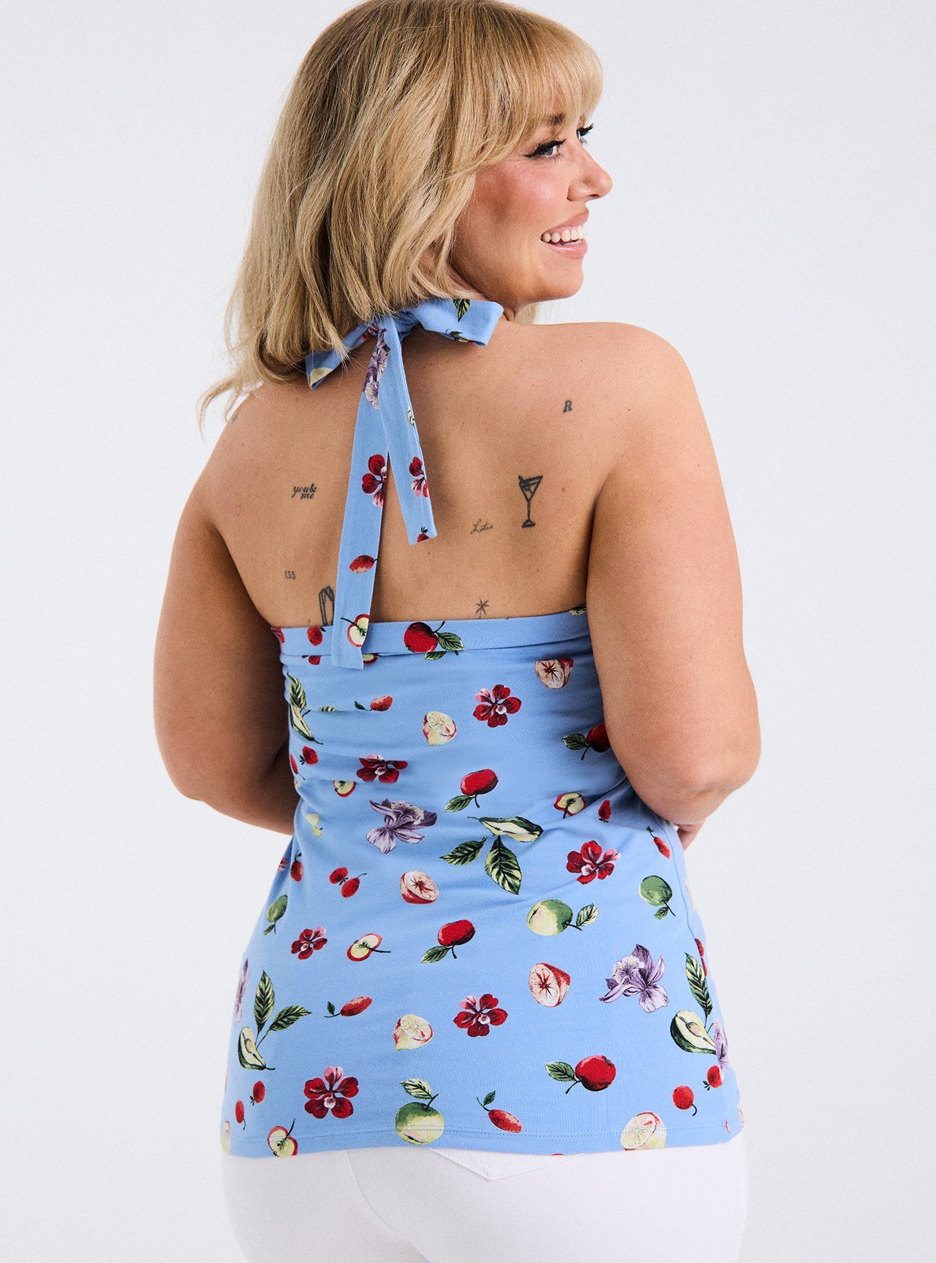 Plus Size - Retro Chic Foxy Twist Neck Halter Top - Torrid