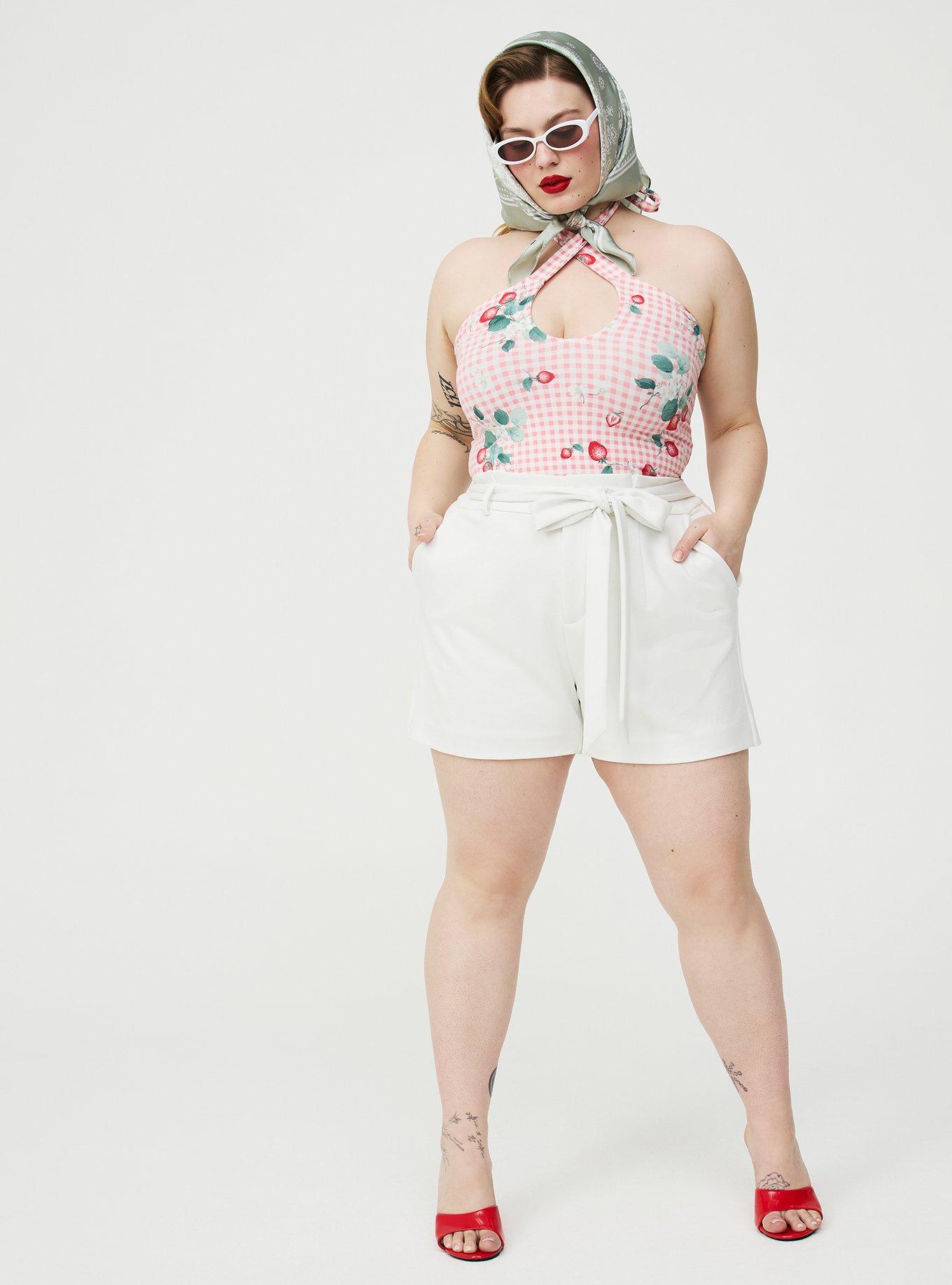 Retro Chic Twist Neck Halter Top, ELLA STRAWBERRIES PINK, alternate