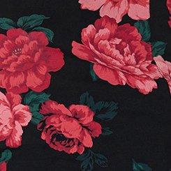 Retro Chic Foxy Twist Neck Halter Top, TRADITIONAL ROSES FLORAL BLACK, swatch