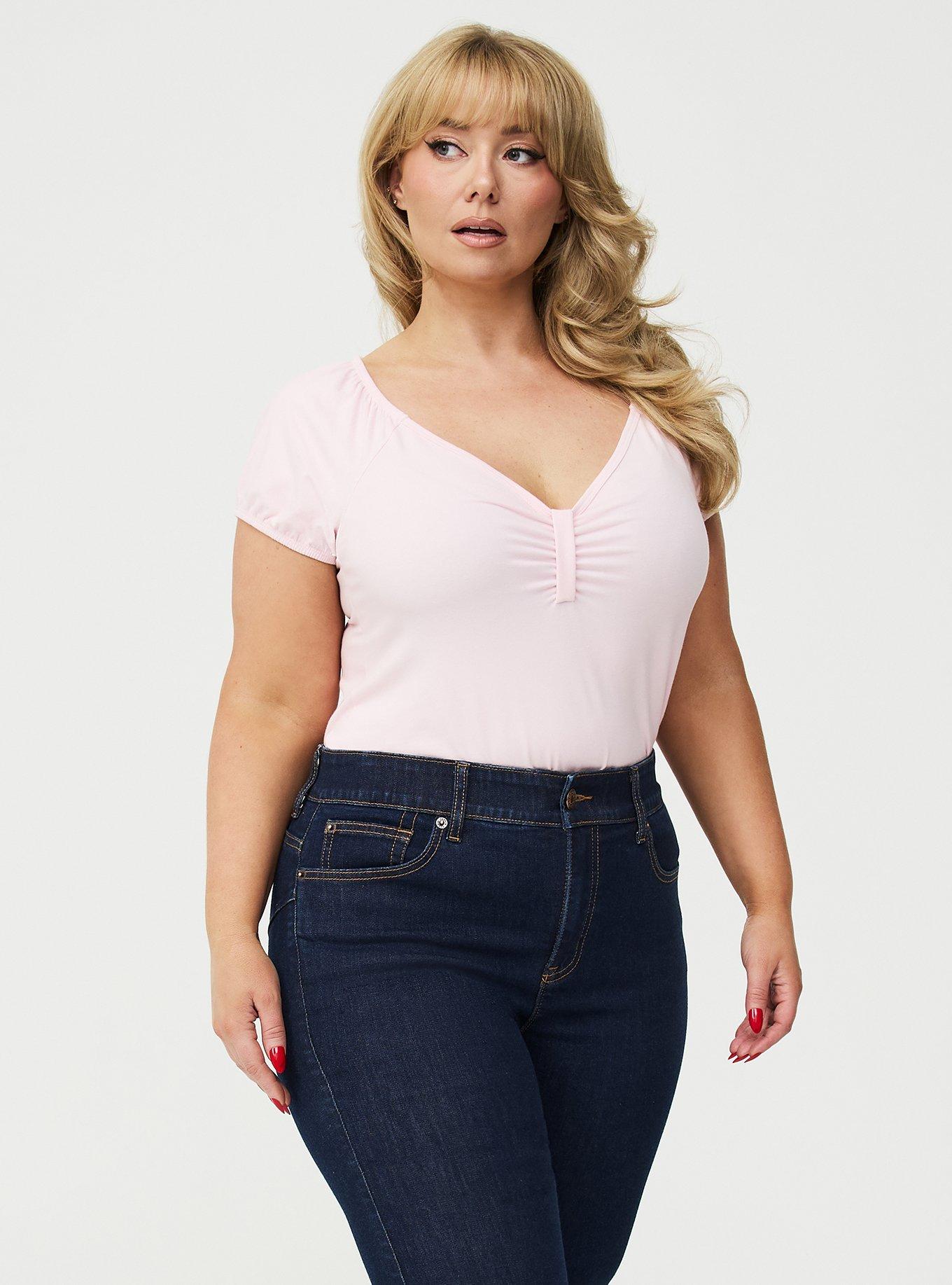 Retro Chic Foxy Sweetheart Puff Sleeve Top, ICY PINK, alternate