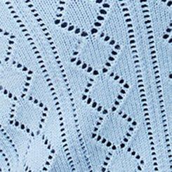 Retro Chic Pointelle Elbow Cardigan, CERULEAN, swatch