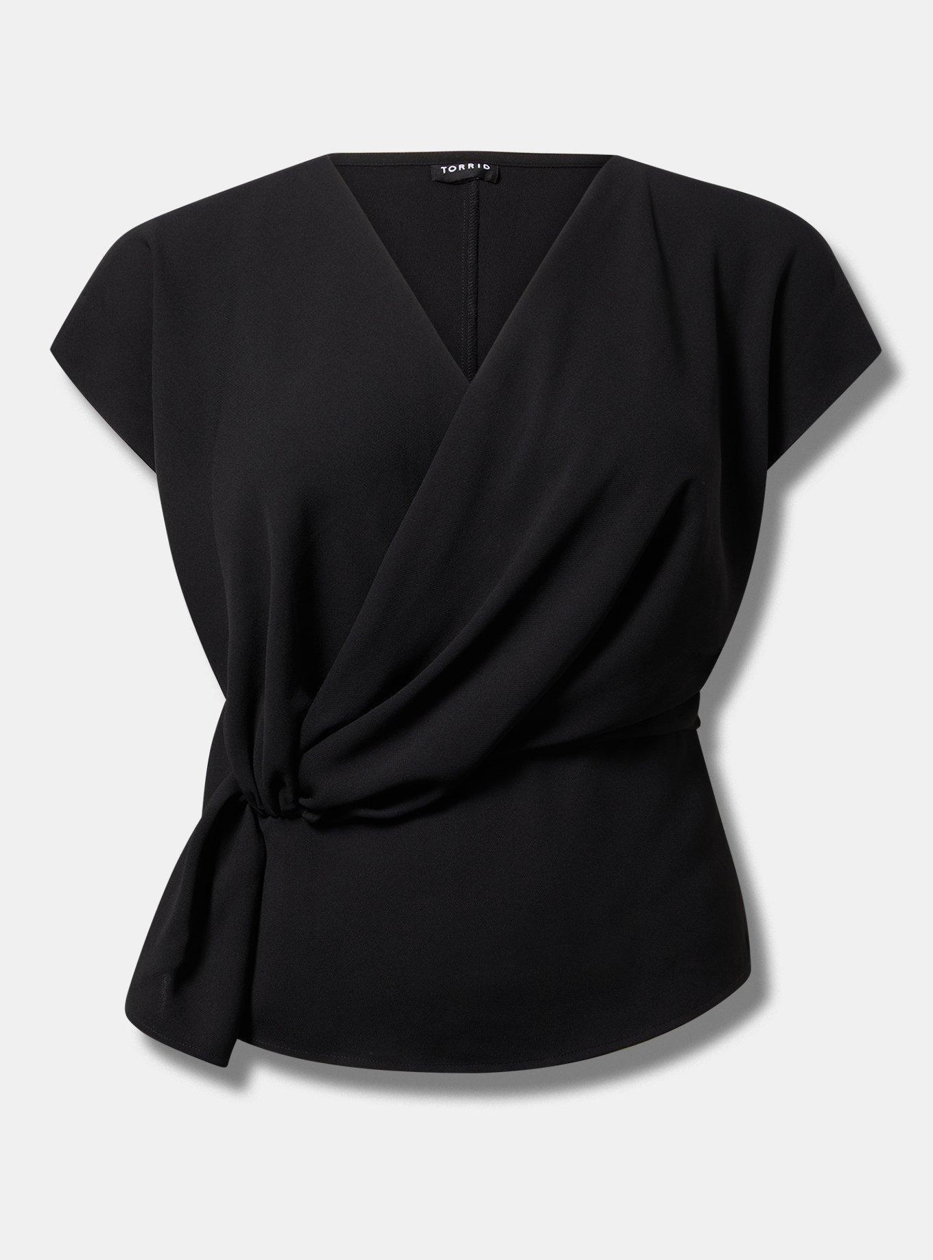 Surplice Twist-Front Top, , flat