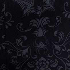 Nightfall Full Length Printed Legging, BAT DAMASK DEEP BLACK, swatch