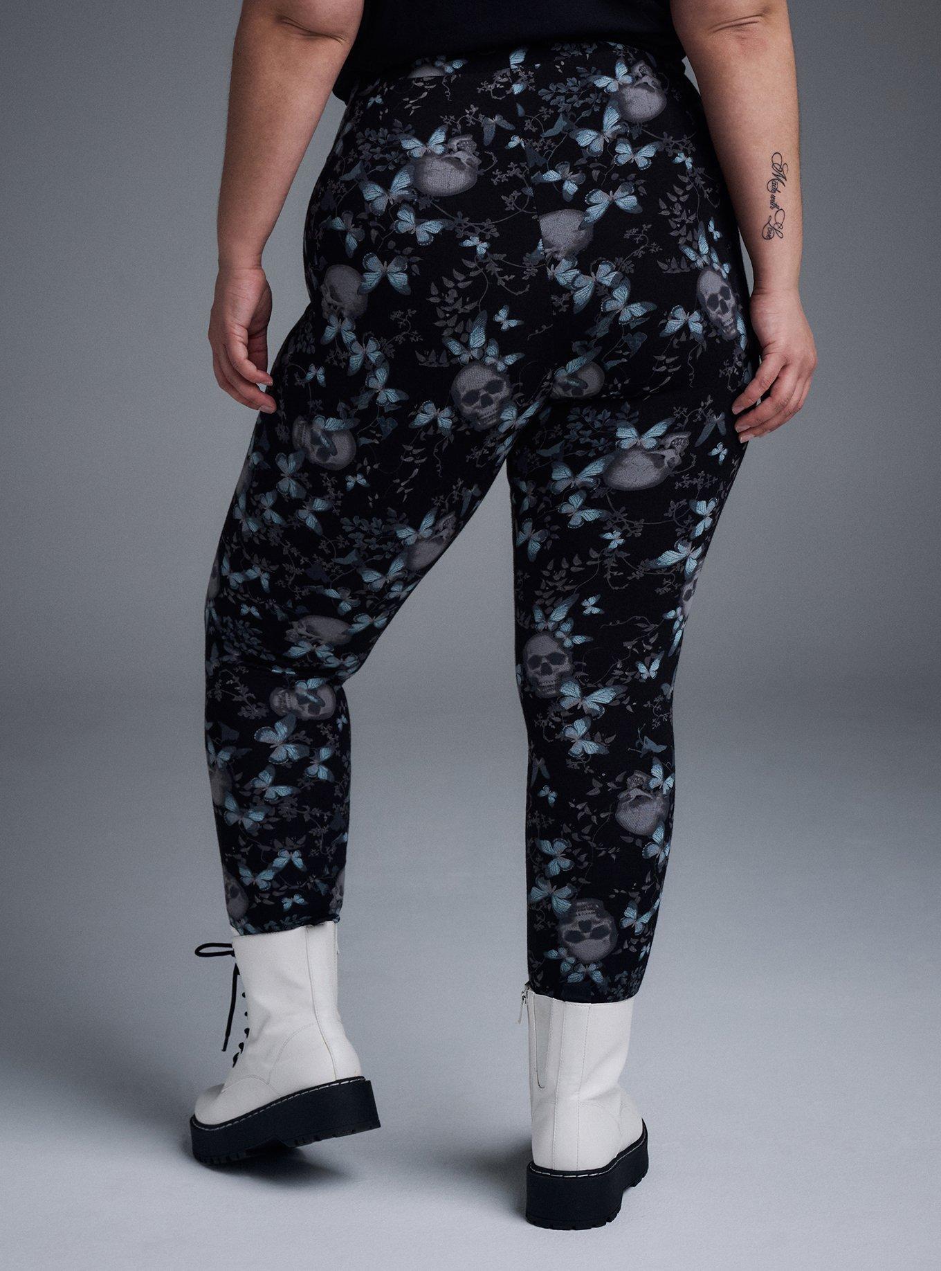 Nightfall Full Length Printed Legging, MONARCH SKULLS BLACK, alternate