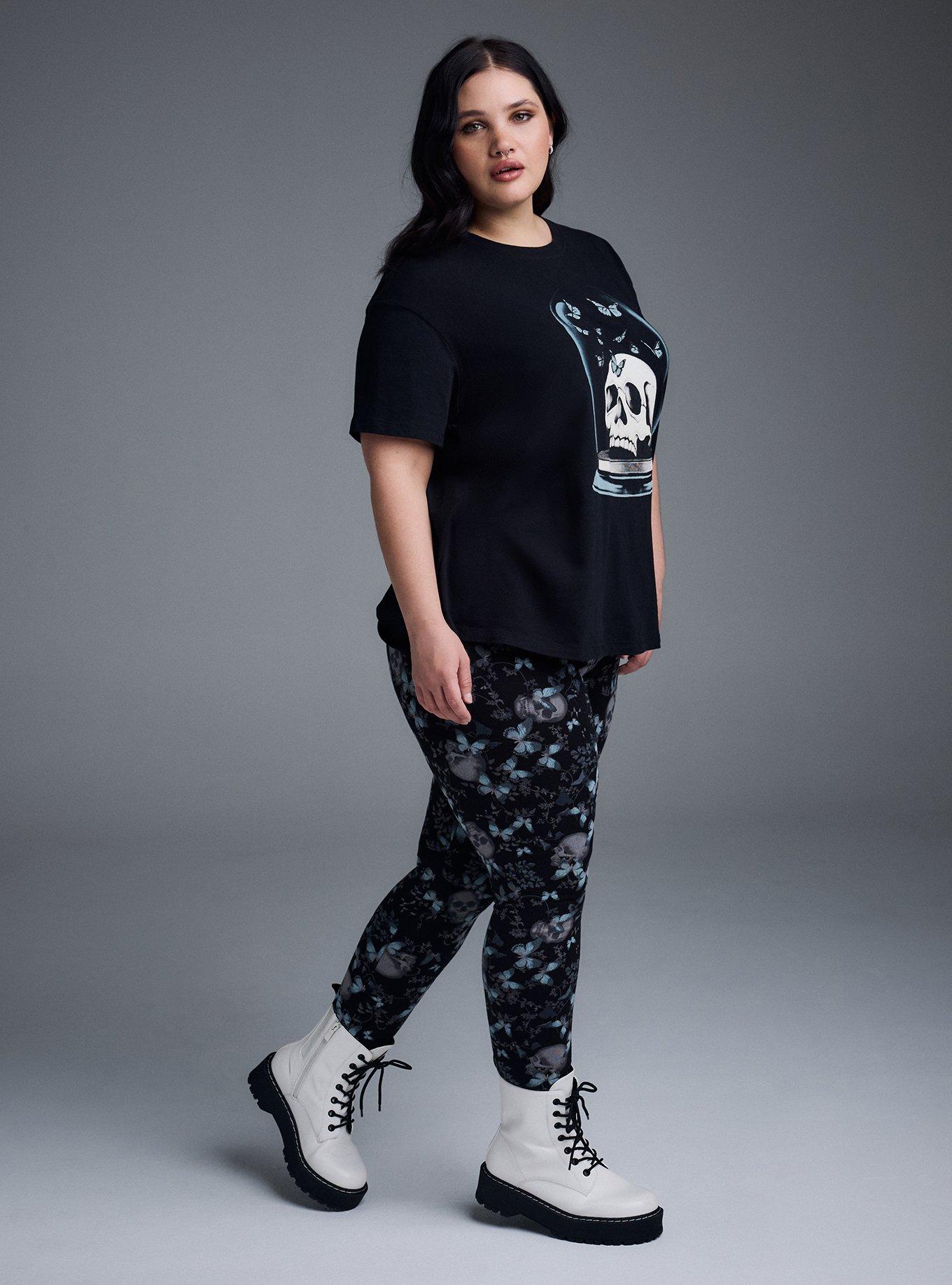 Nightfall Full Length Printed Legging, MONARCH SKULLS BLACK, alternate