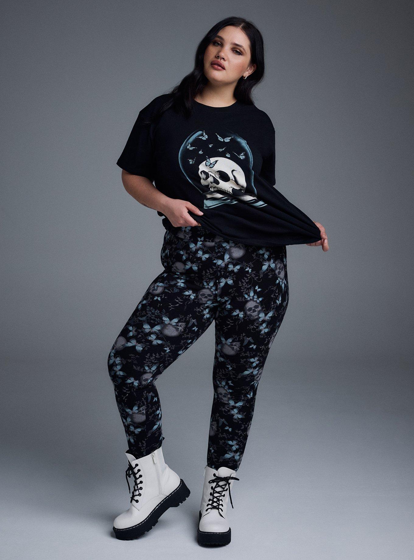 Nightfall Full-Length Printed Legging, MONARCH SKULLS BLACK, hi-res