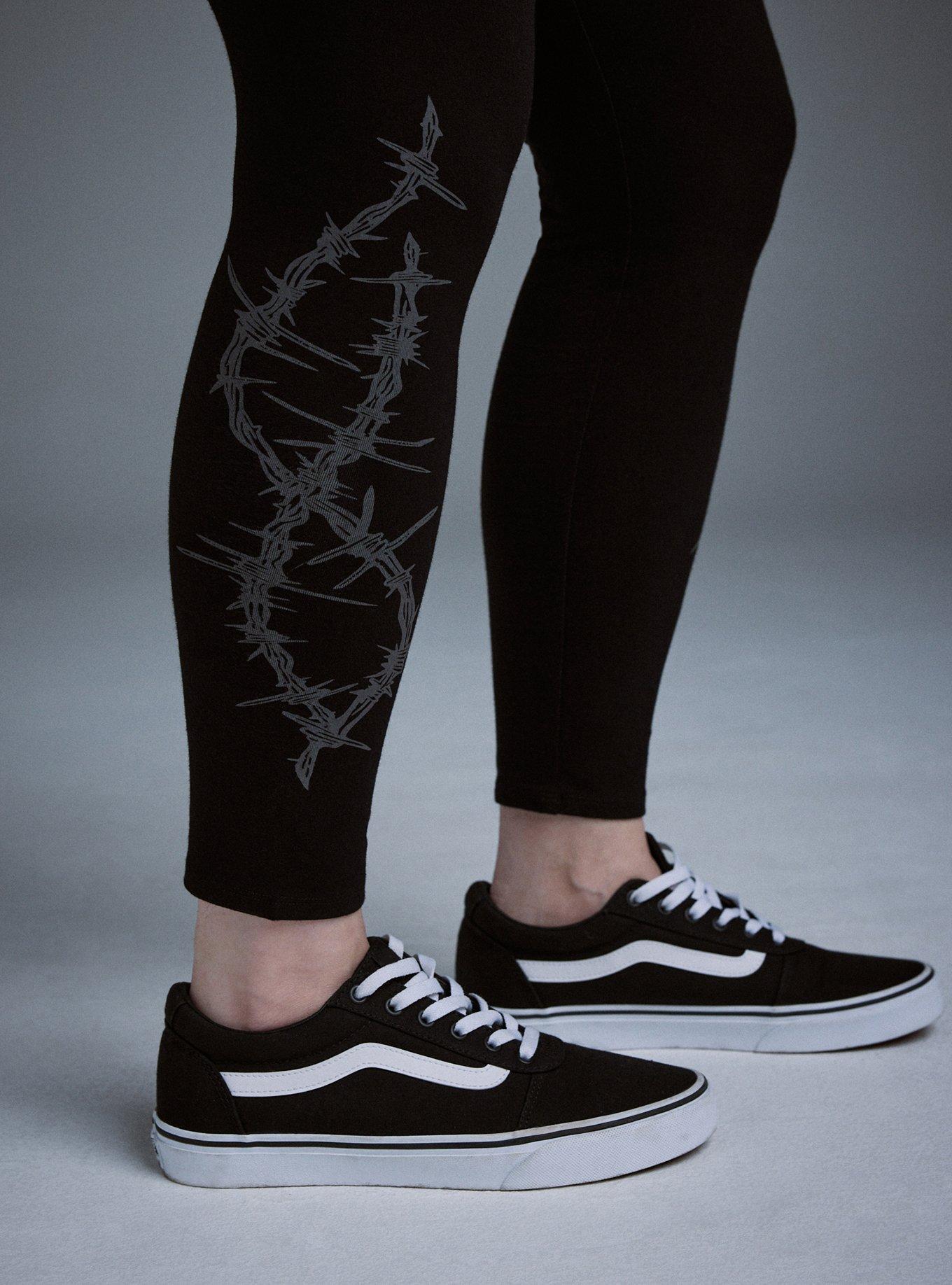 Nightfall Full Length Printed Legging, NIGHT BARB DEEP BLACK, alternate