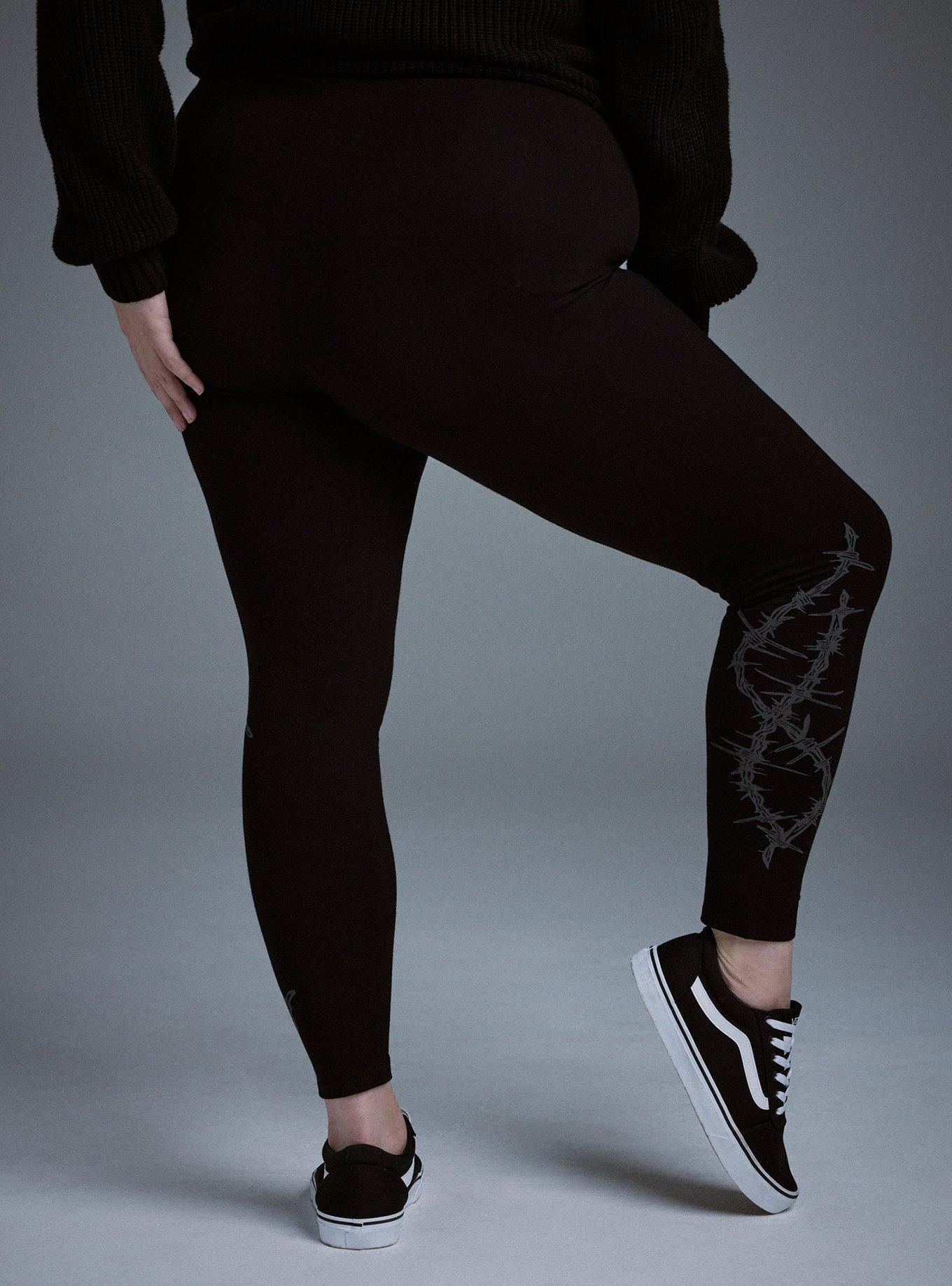 Nightfall Full Length Printed Legging, NIGHT BARB DEEP BLACK, alternate