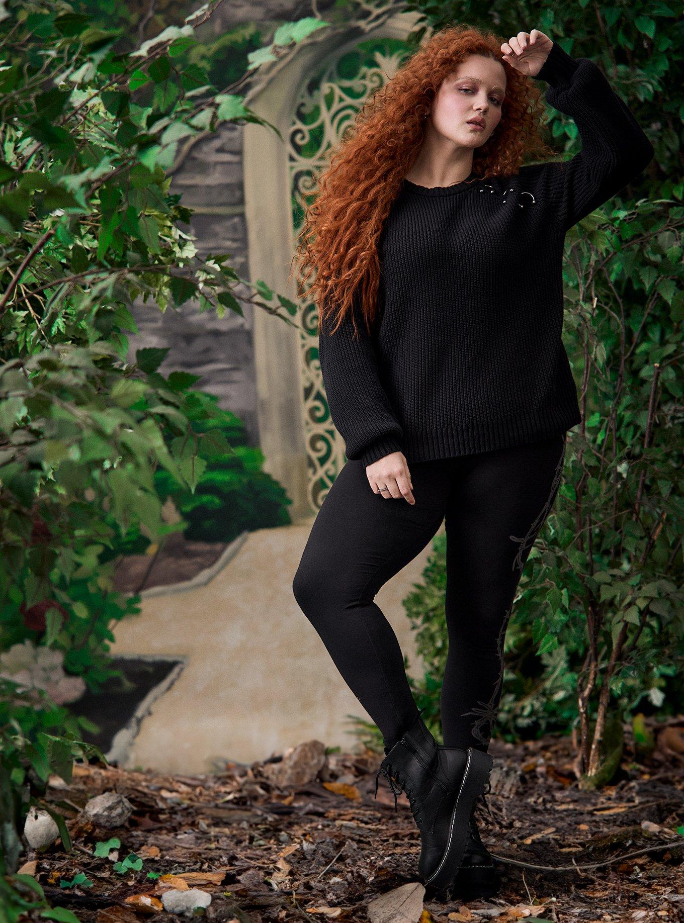 Nightfall Full Length Printed Legging, NIGHT BARB DEEP BLACK, alternate