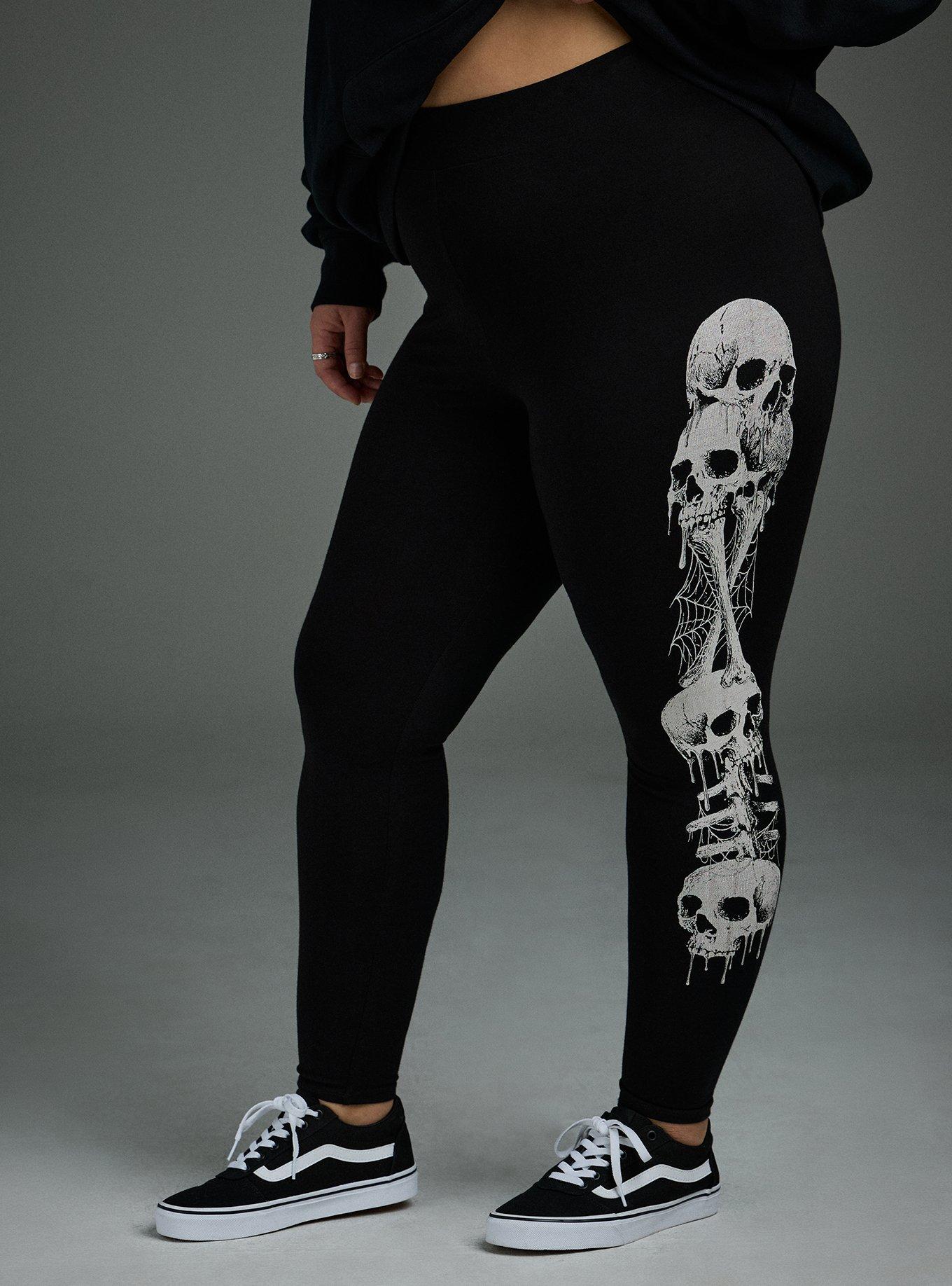 Nightfall Full Length Printed Legging, SKULL AND BONES DEEP BLACK, alternate