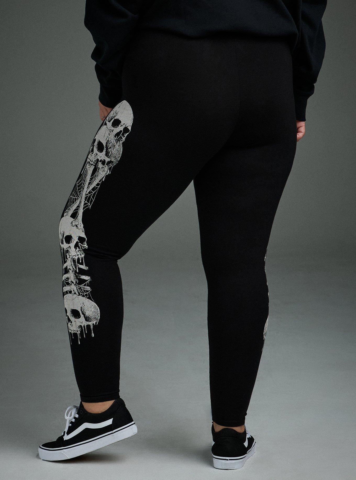 Nightfall Full Length Printed Legging, SKULL AND BONES DEEP BLACK, alternate