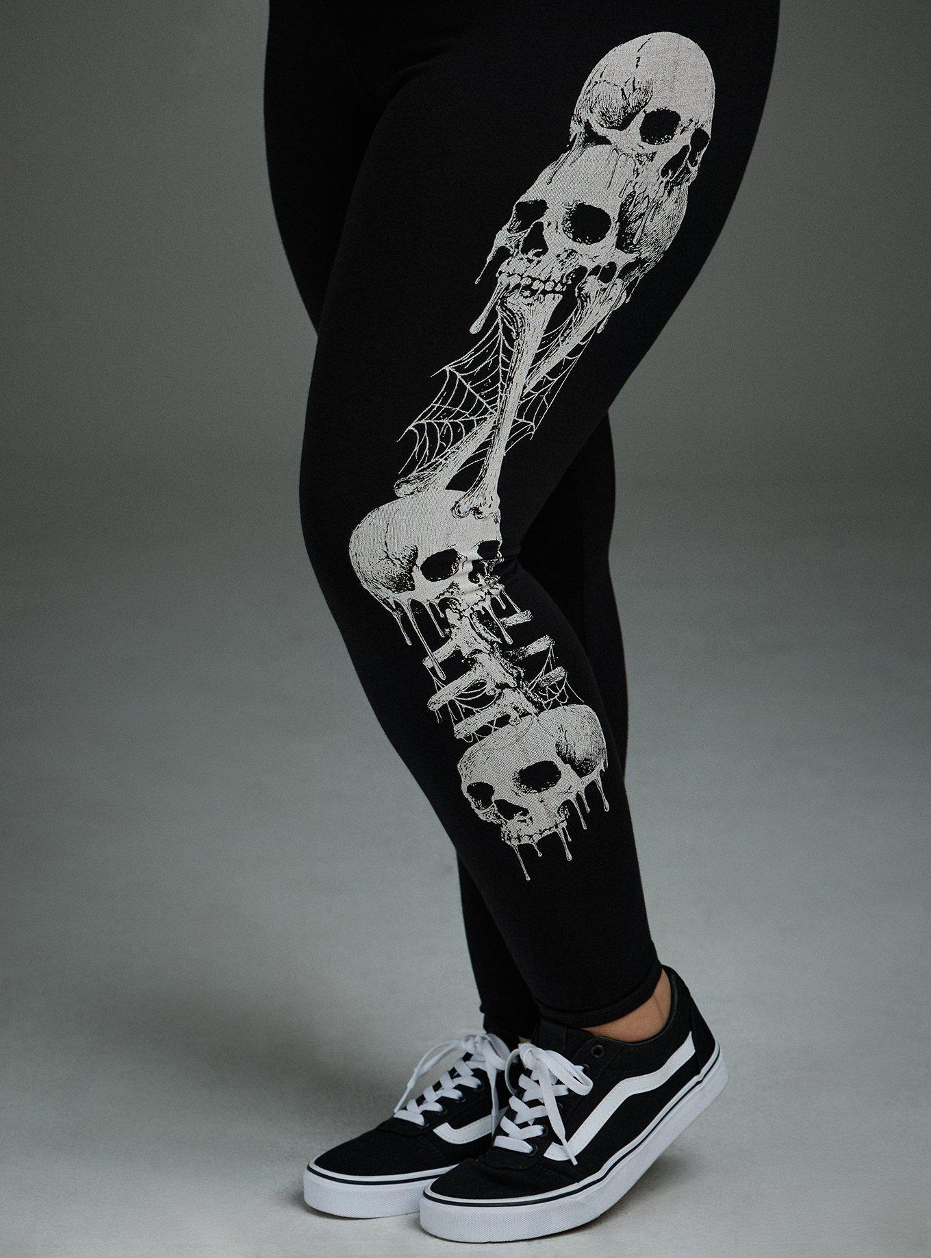 Nightfall Full Length Printed Legging, SKULL AND BONES DEEP BLACK, alternate