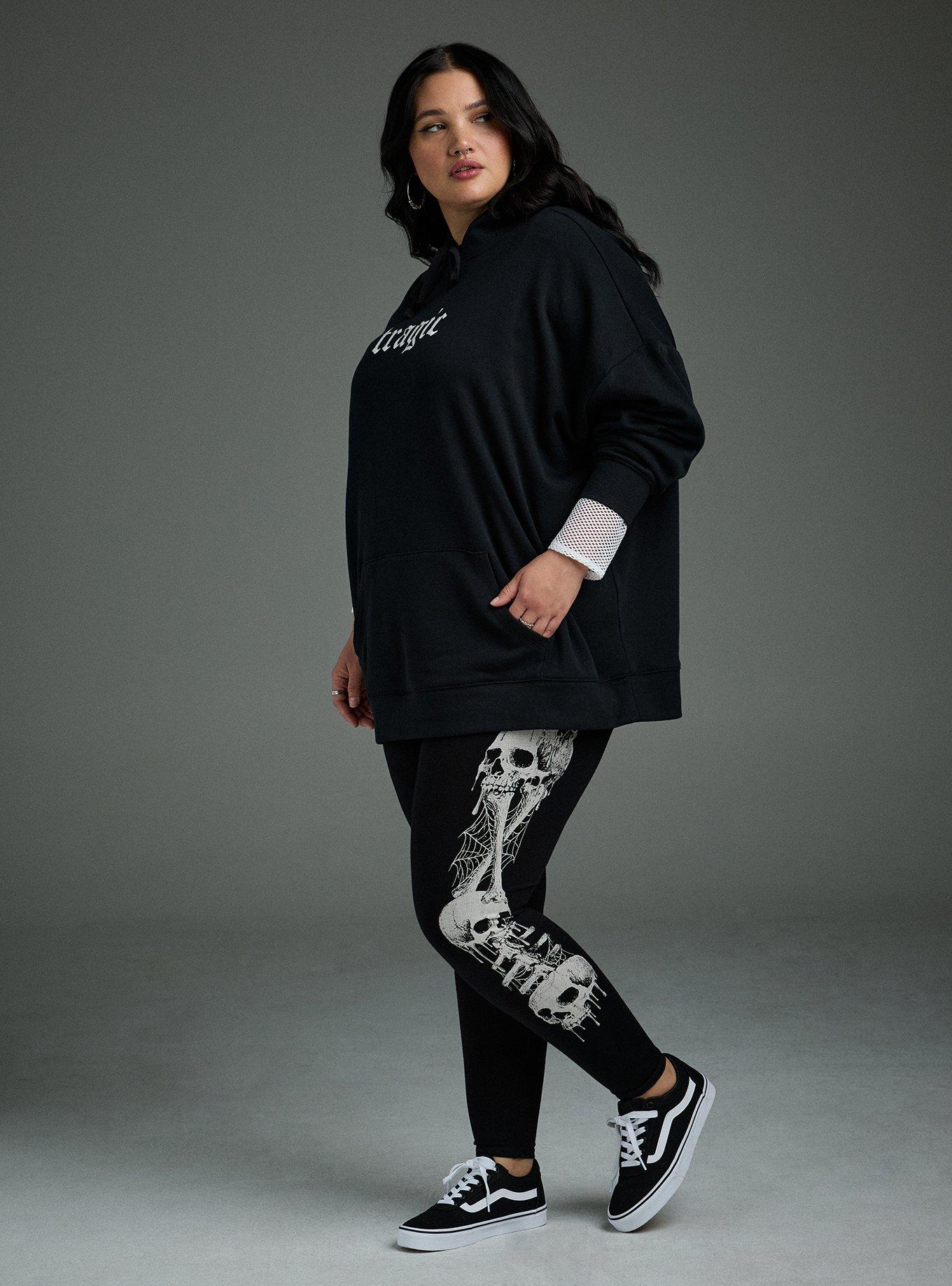 Plus Size Nightfall Full-Length Printed Legging, SKULL AND BONES DEEP BLACK, hi-res