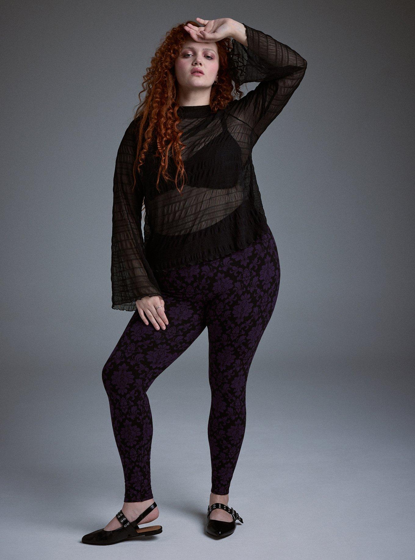 Nightfall Full Length Printed Legging, MEDIEVAL DAMASK BLACK, alternate