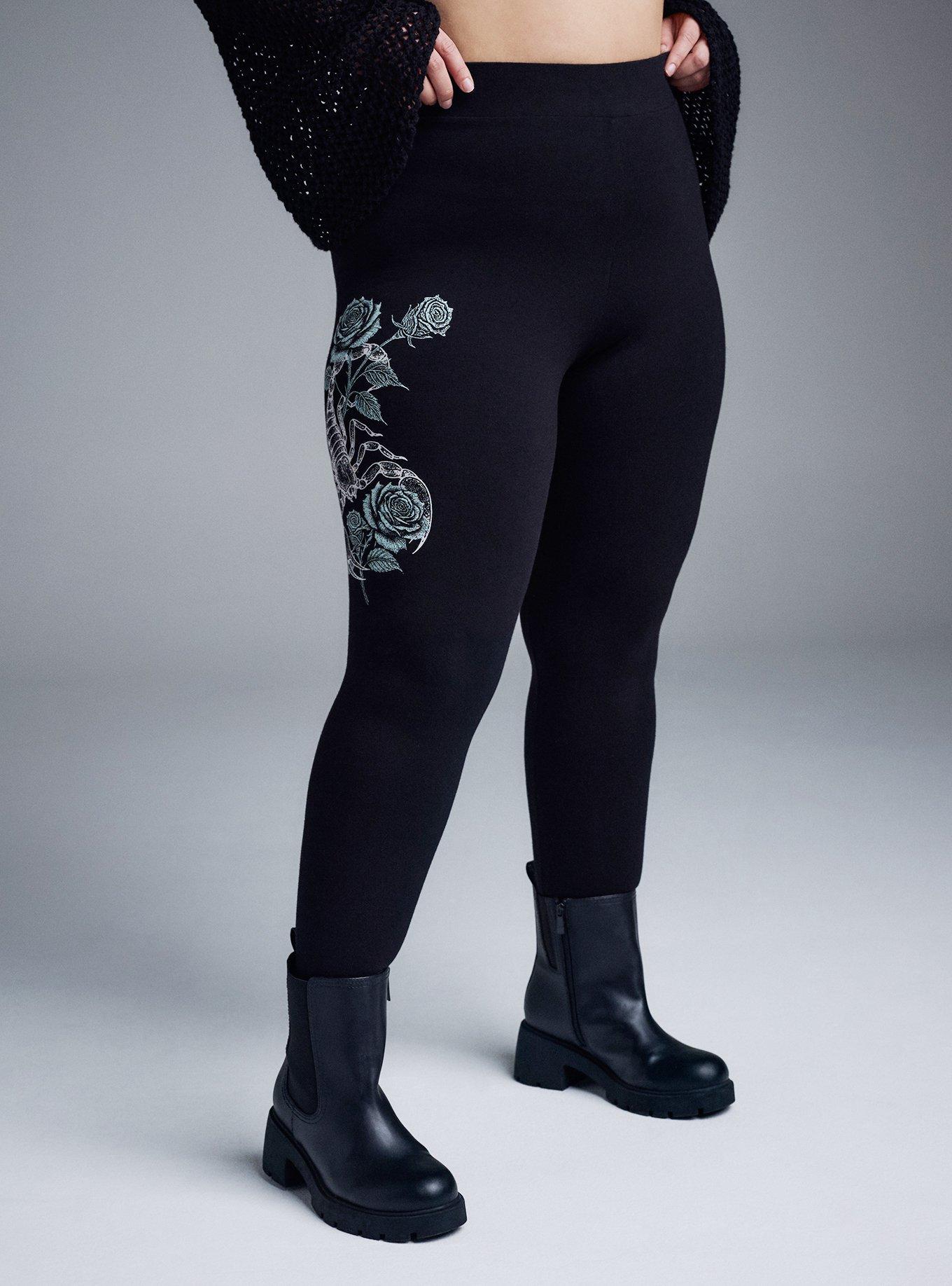 Nightfall Full Length Printed Legging, SCORPION ROSES, alternate