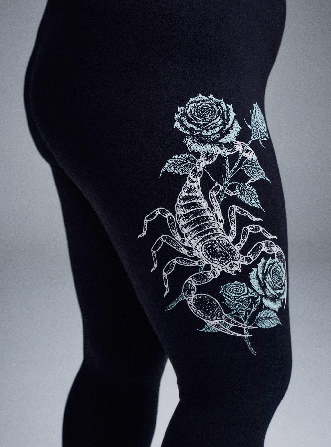 Nightfall Full Length Printed Legging, SCORPION ROSES, alternate