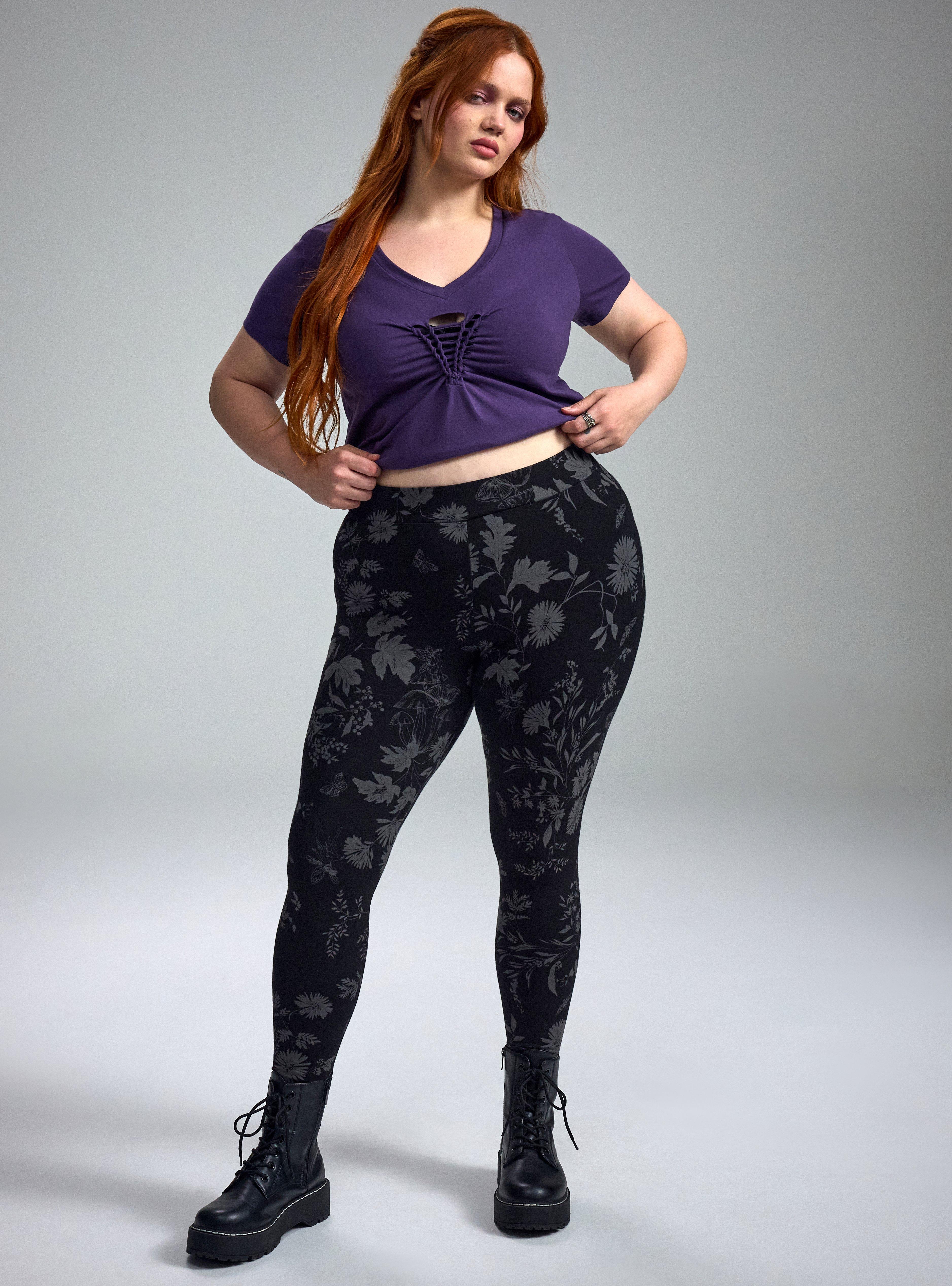 Nightfall Full Length Printed Legging, FAE FLORAL BLACK, alternate