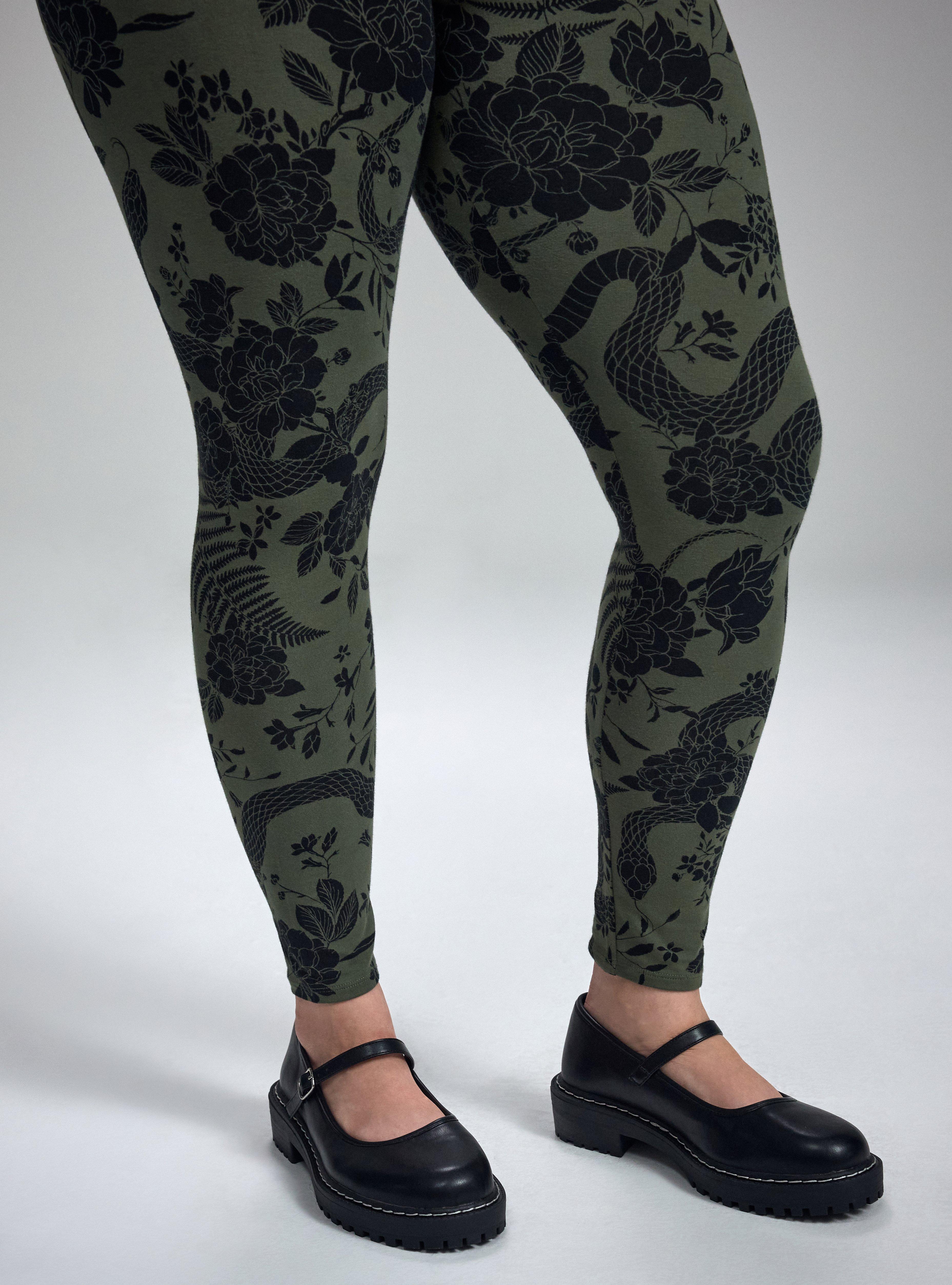 Nightfall Full Length Printed Legging, SNAKE FLORAL GREEN, alternate