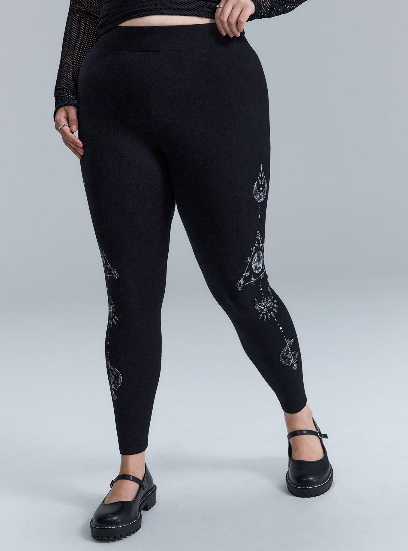 Nightfall Full Length Printed Legging, MOONS AND ROSES, alternate