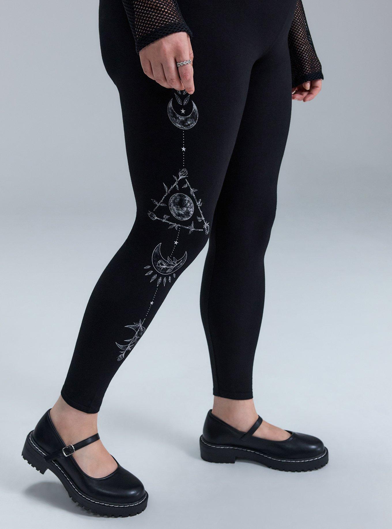Nightfall Full Length Printed Legging, MOONS AND ROSES, alternate