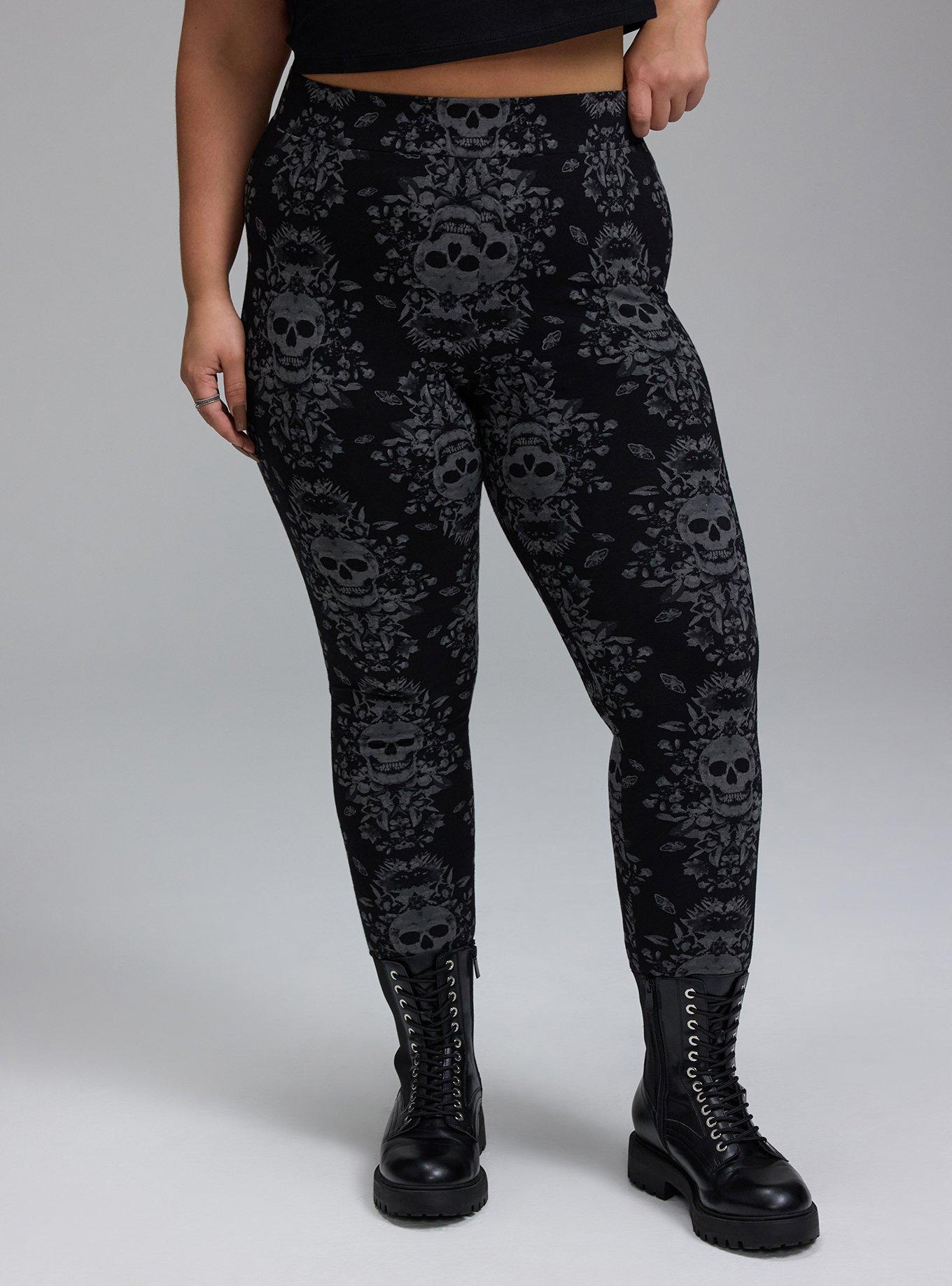 Nightfall Legging, SKULL FLORAL DAMASK DEEP BLACK, alternate