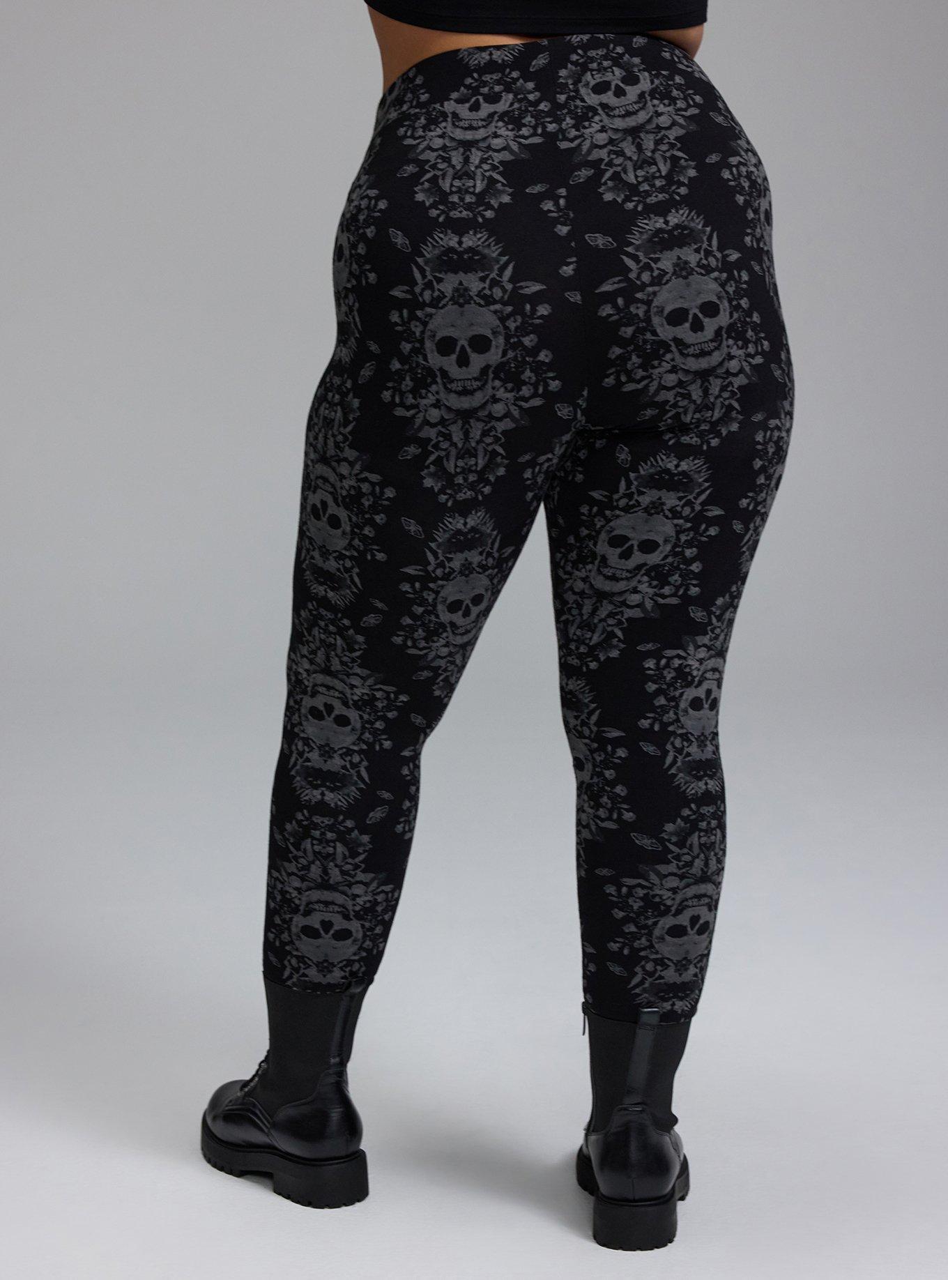 Nightfall Legging, SKULL FLORAL DAMASK DEEP BLACK, alternate